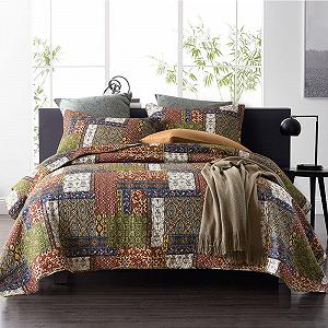 Покривало VISIMISI Бавовняне покривало на ліжко 240 x 260 см, стьобана Покривало з 2 наволочками - Фото 1