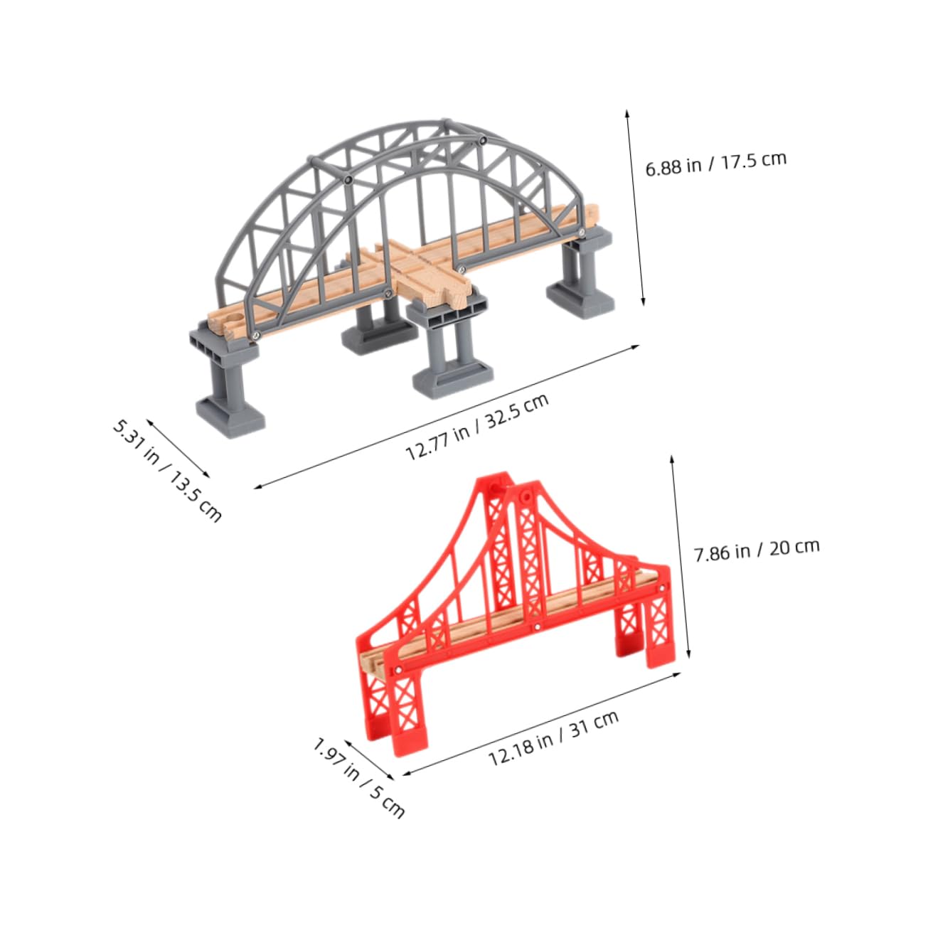 Мост VICASKY 2 Railway Bridge Model Деревянная Перекрестная Игрушка Пластик, фото №7