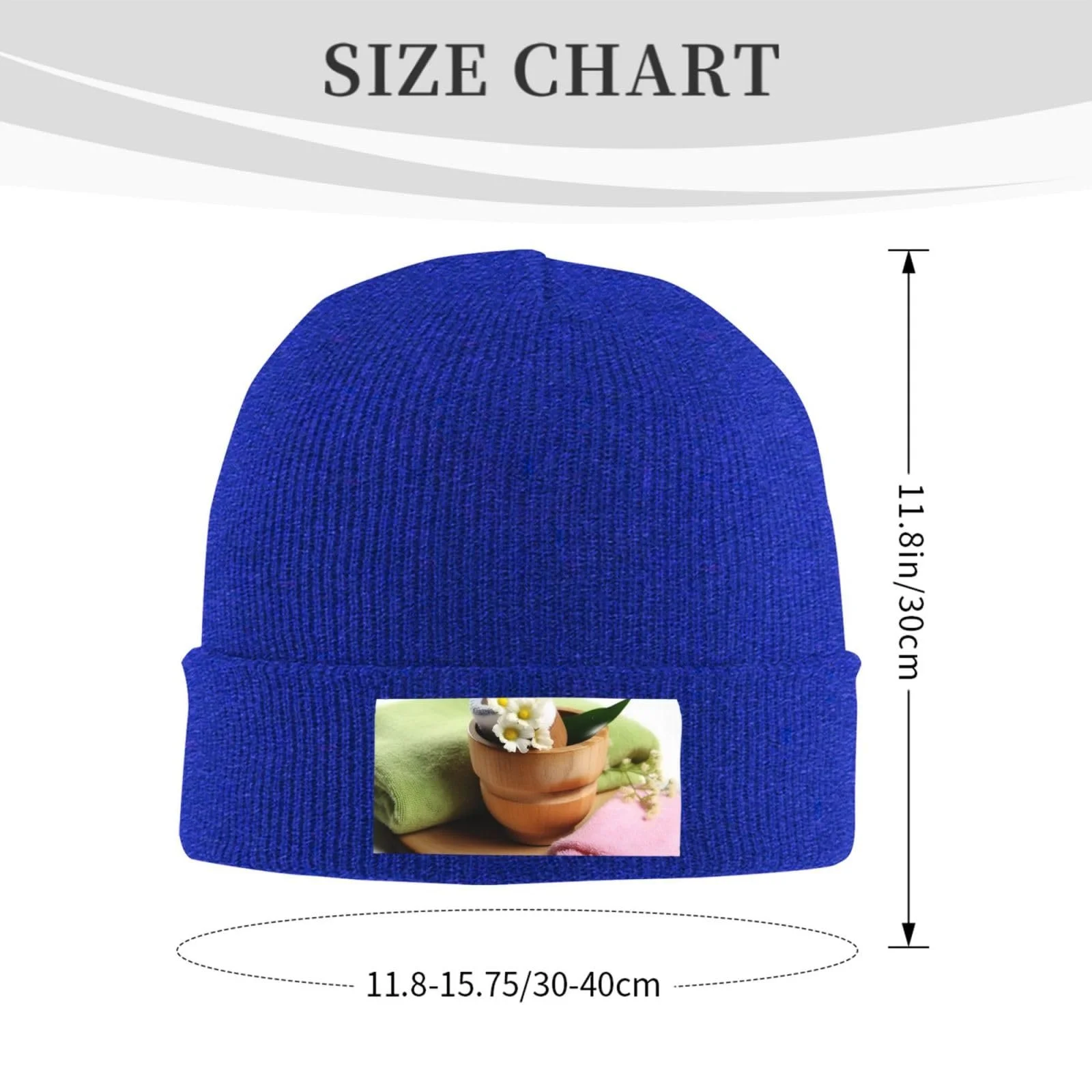 Шапка-бини с полотенцем и цветком для женщин, зимняя теплая вязаная, фото №2