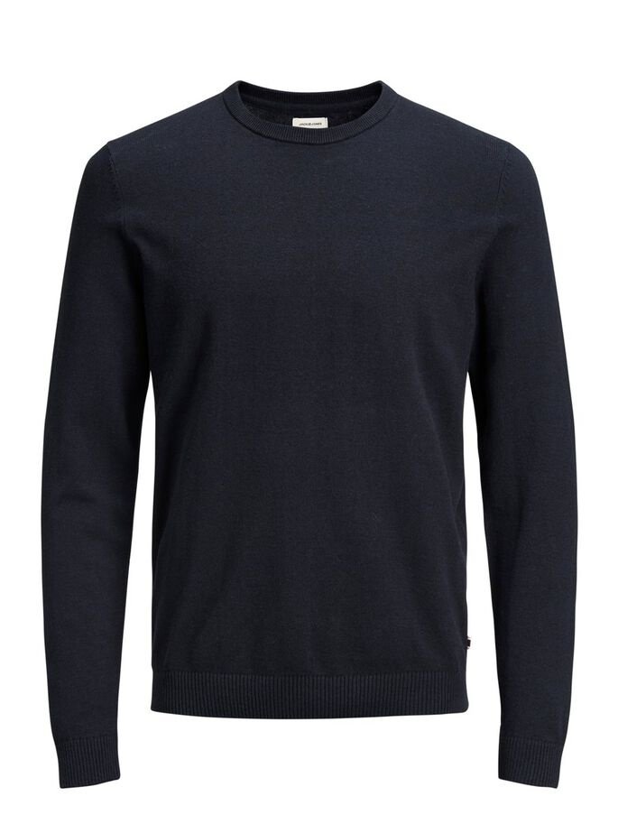 Пуловер JJEBASIC KNIT CREW NECK NOOS 12137190-Navy Blazer Jack&Jones Темно-синій S, фото №4