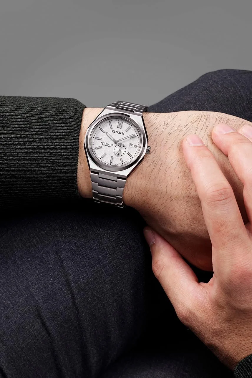 Мужские аналоговые автоматические часы CITIZEN NJ0180-80A, титановый ремешок, фото №5 Мужские аналоговые автоматические часы CITIZEN NJ0180-80A, титановый ремешок, фото №5