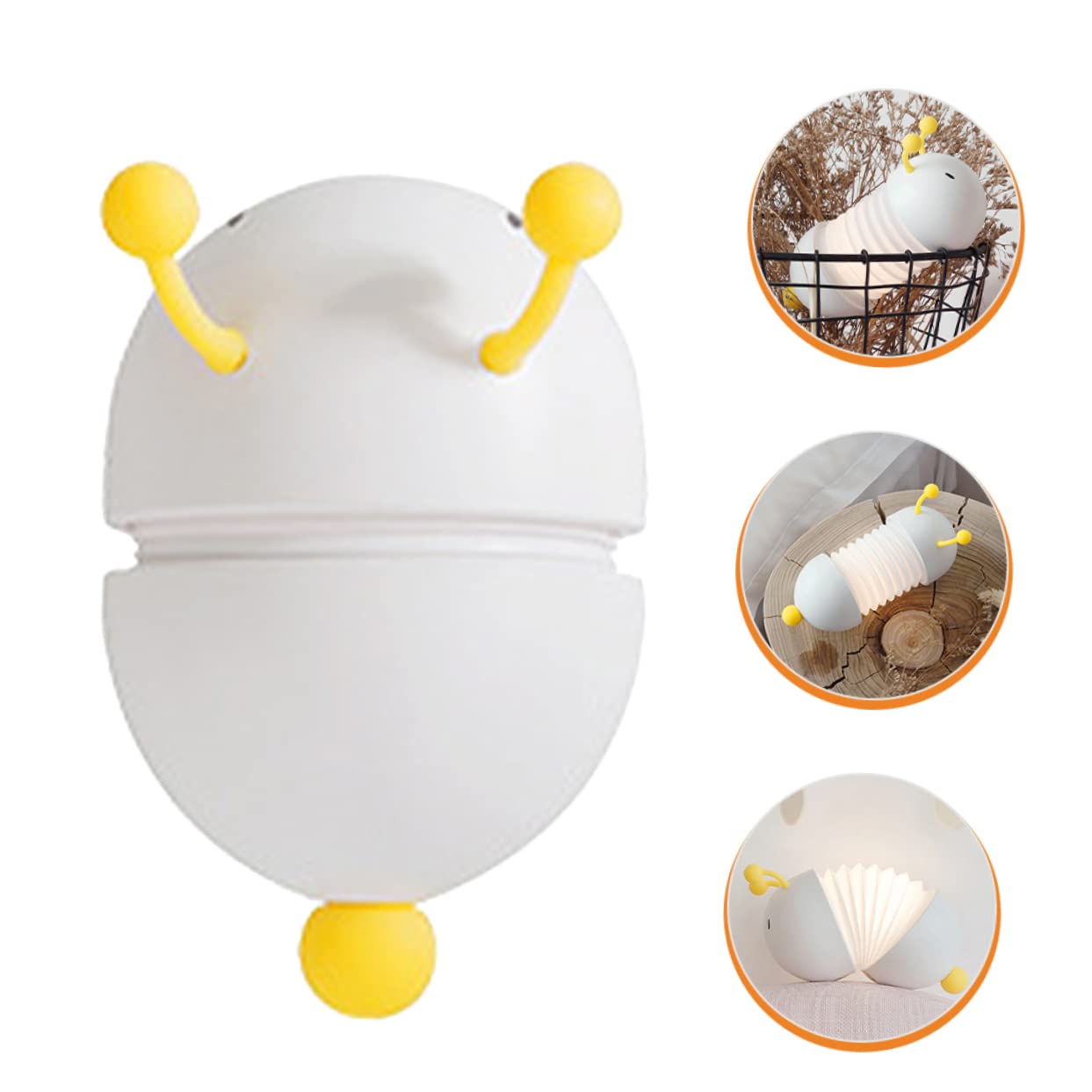 Лампа MERRYHAPY Комплект 2 шт. Гусениця Світильник для дитячої кімнати LED нічник для дітей Складаний Білий, фото №5