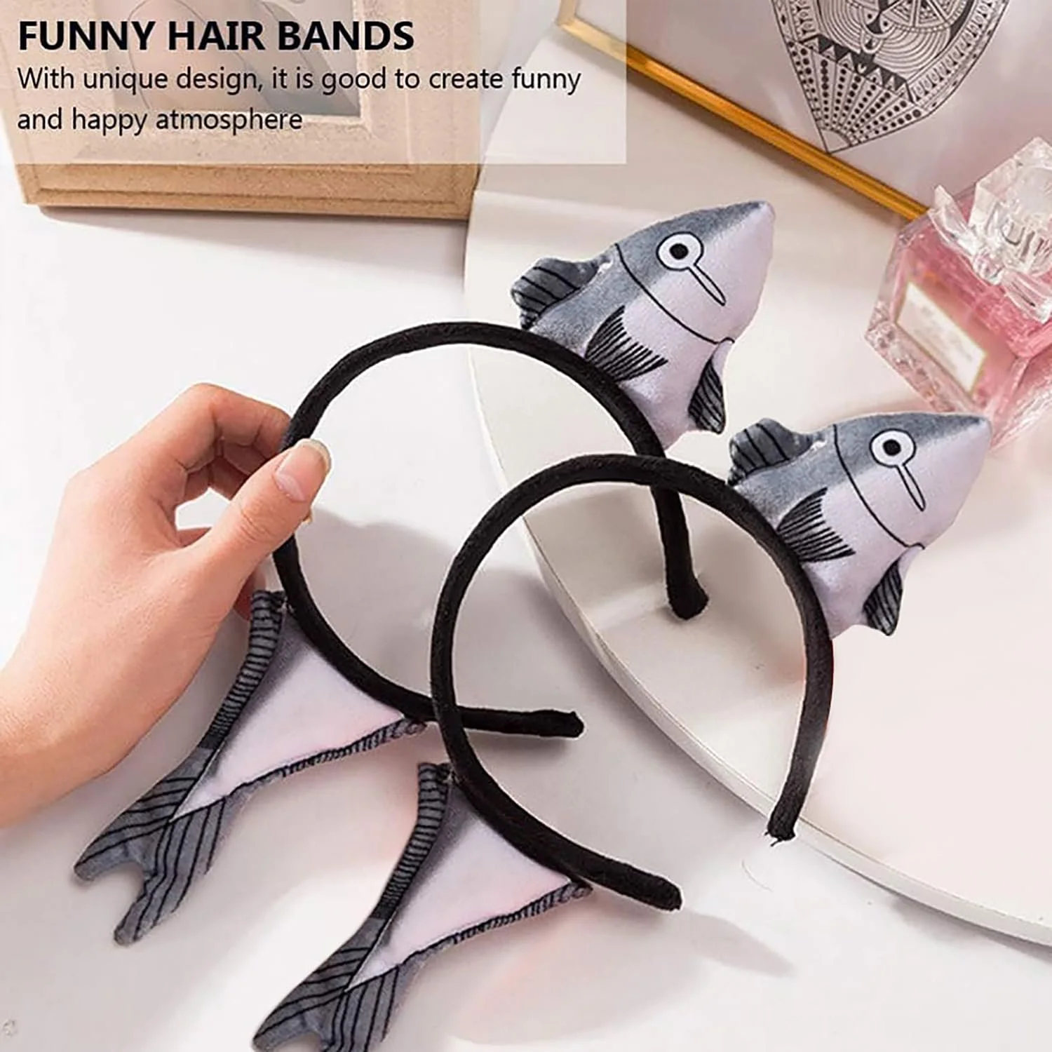 Обруч на голову Плюшевая рыба 2 шт, фото №3