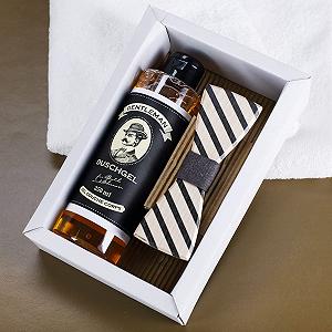 Гель для душу та дерев'яна краватка-метелик Gentleman Подарунковий набір для чоловіків synthetic.ua - Фото 1