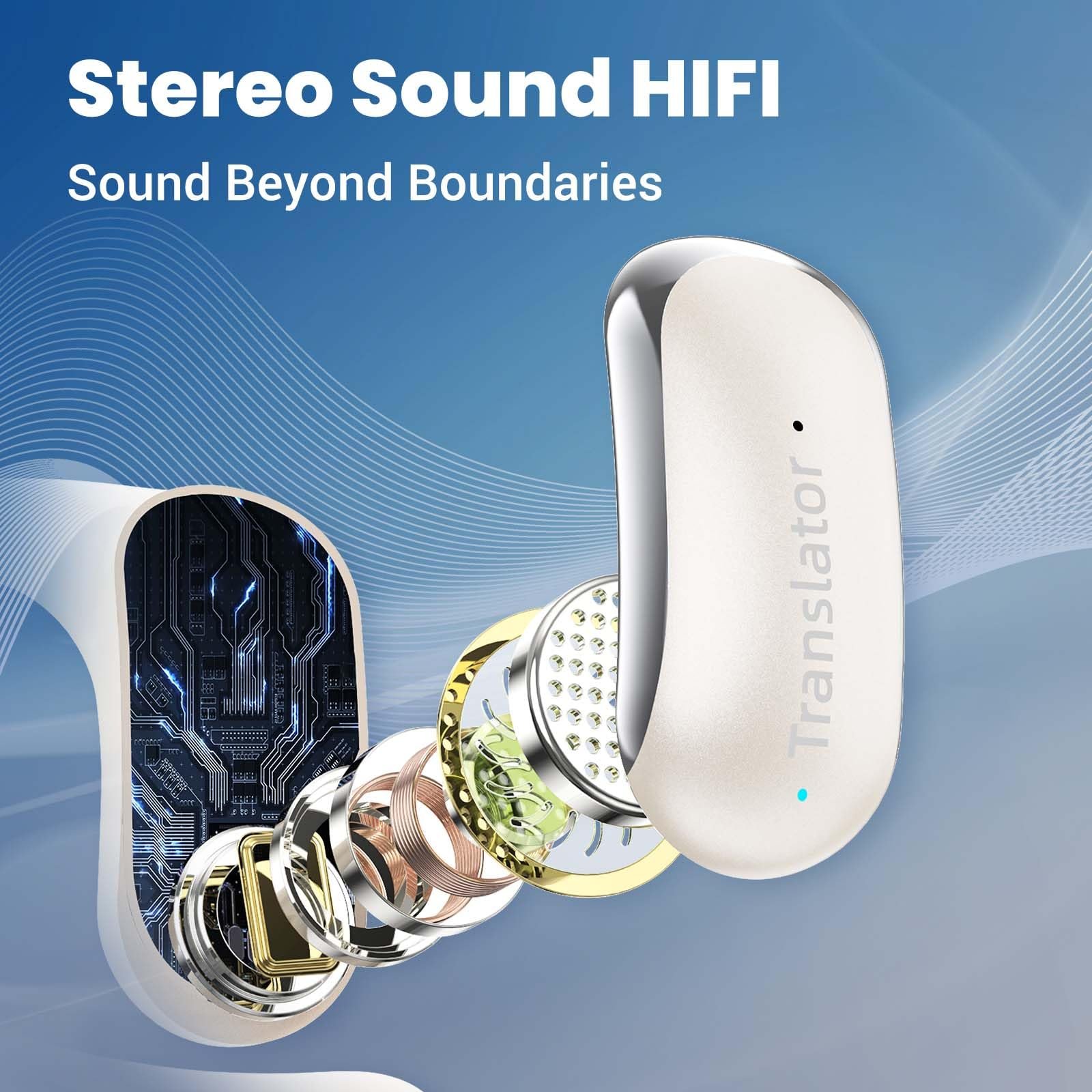 Наушники-переводчики AI ANFIER AF56 Бежевый, фото №7