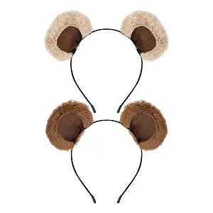 Тонкі обручі для волосся Ведмідь (2 шт.) Тварини Мультяшні Плюшеві - Фото 1