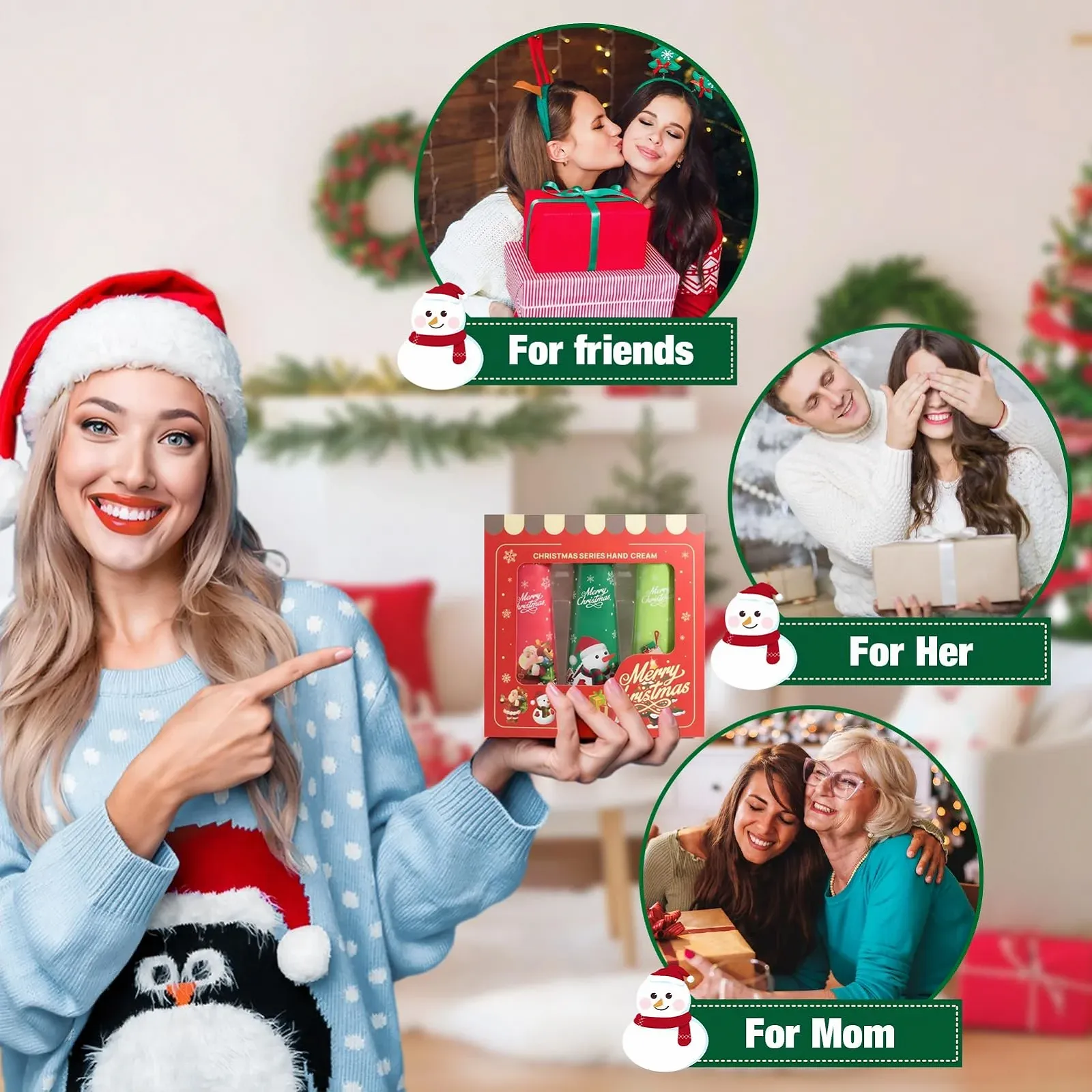 Крем для рук Christmas, Міні набір різдвяних кремів для рук, Набір з 3 шт, фото №6