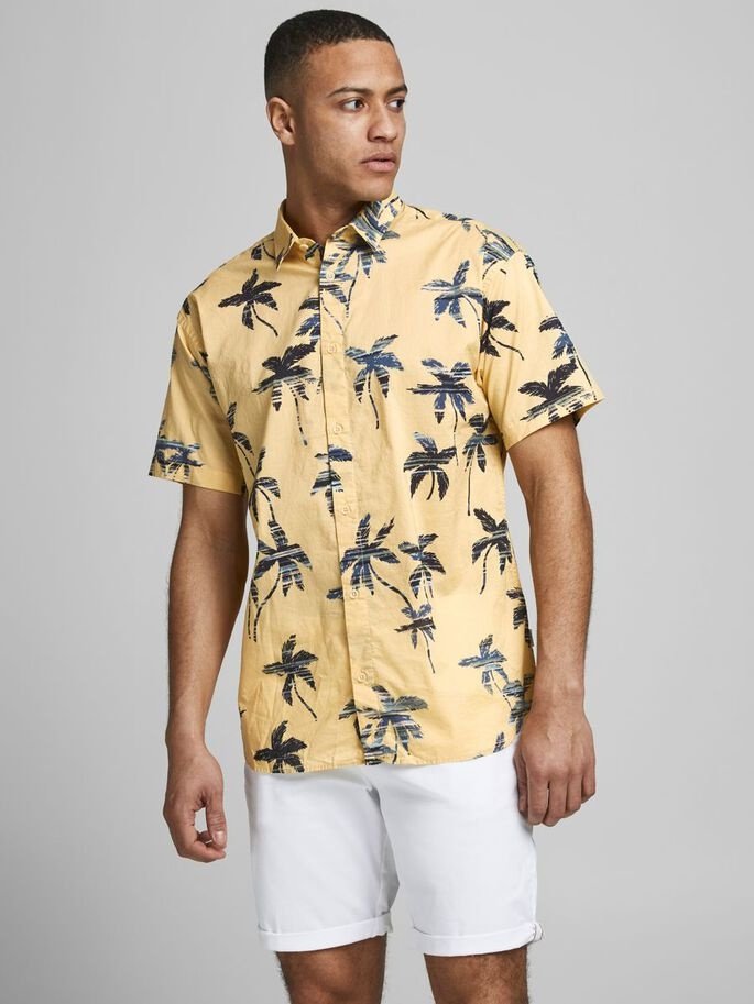 Рубашка Jack&Jones SS LTN 12187954 Желтый XL, фото №1