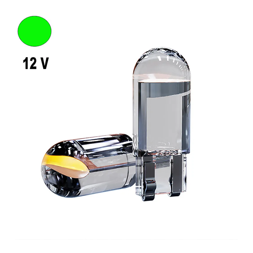 Автолампа Terra T10 W5W коколь W2.1x9.5d, COB скляний зелений 12 В, фото №2