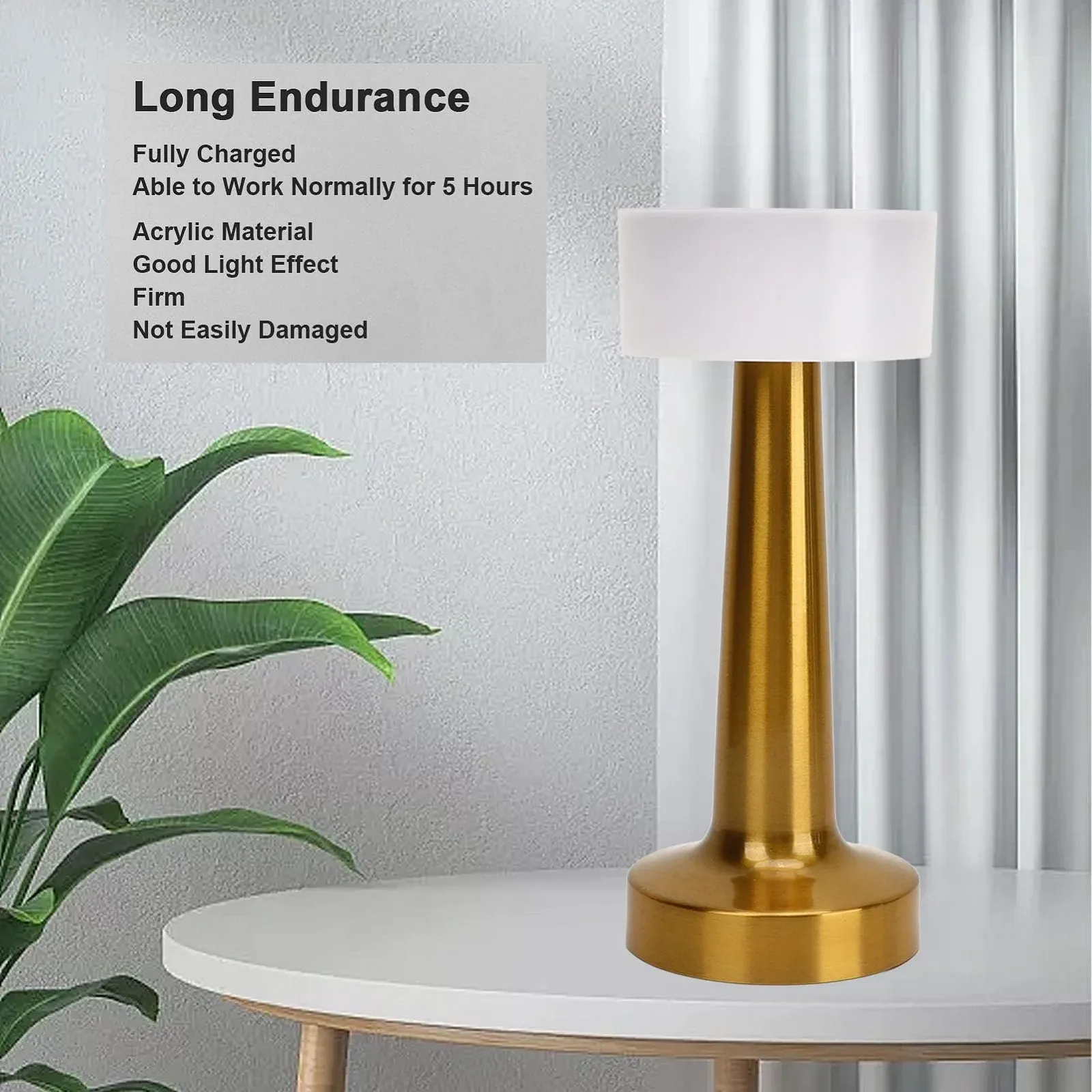 Настільна лампа LED Portable 3 рівні яскравості Сенсорне керування, фото №4