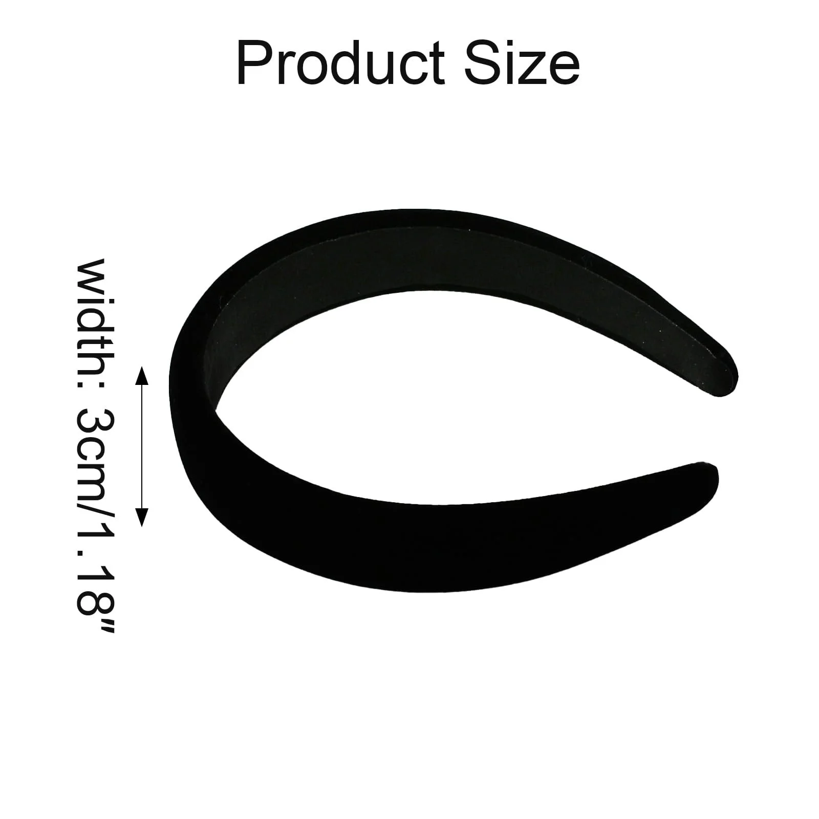 Обруч Оксамитовий Жіночий Ретро Чорний 3 см, фото №7