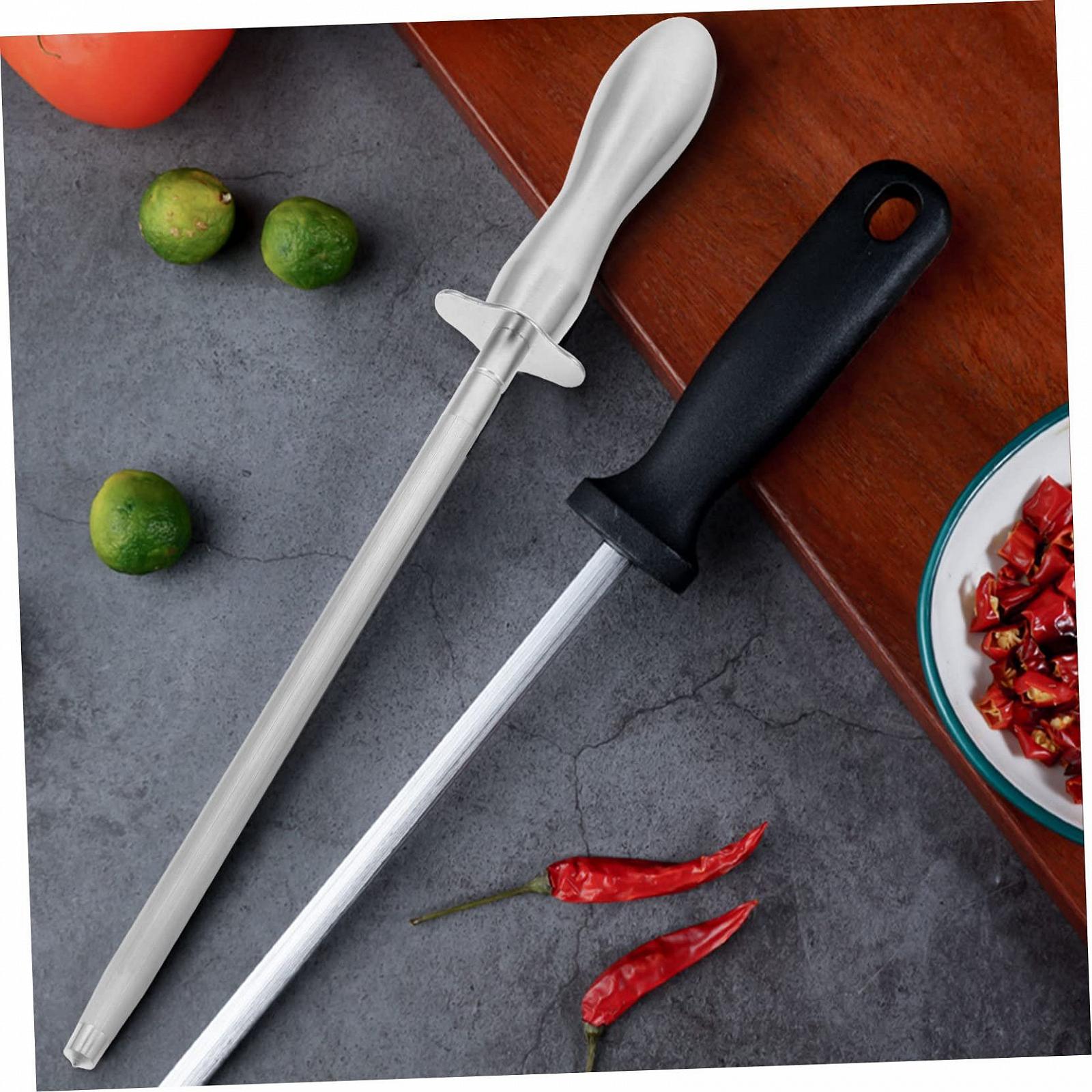 Мусат OUNONA для заточки ножей ручной из нержавеющей стали для кухонных ножей бытовой и профессиональный, фото №8