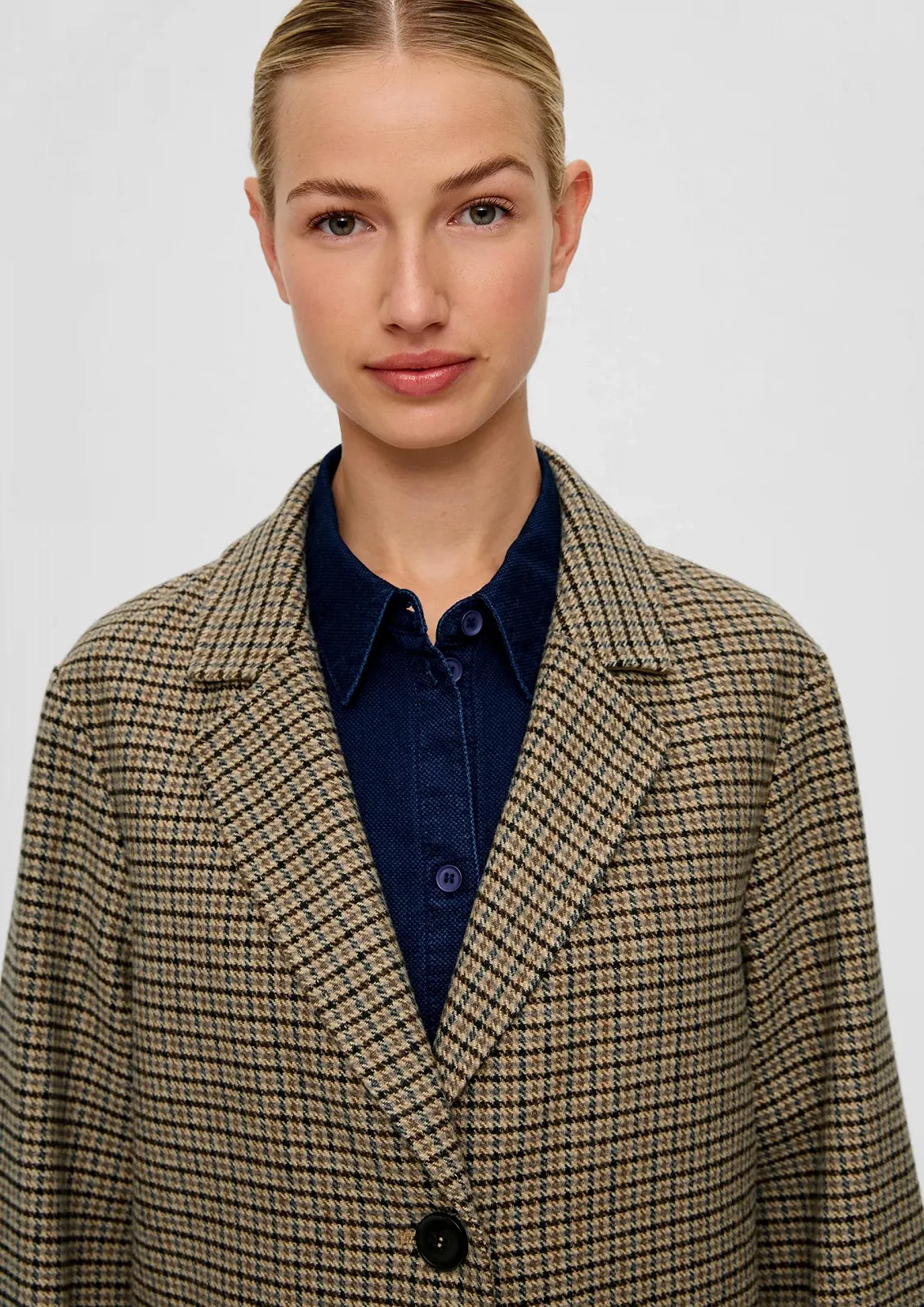 Пальто s.Oliver Картатий Змішана вовна, фото №2