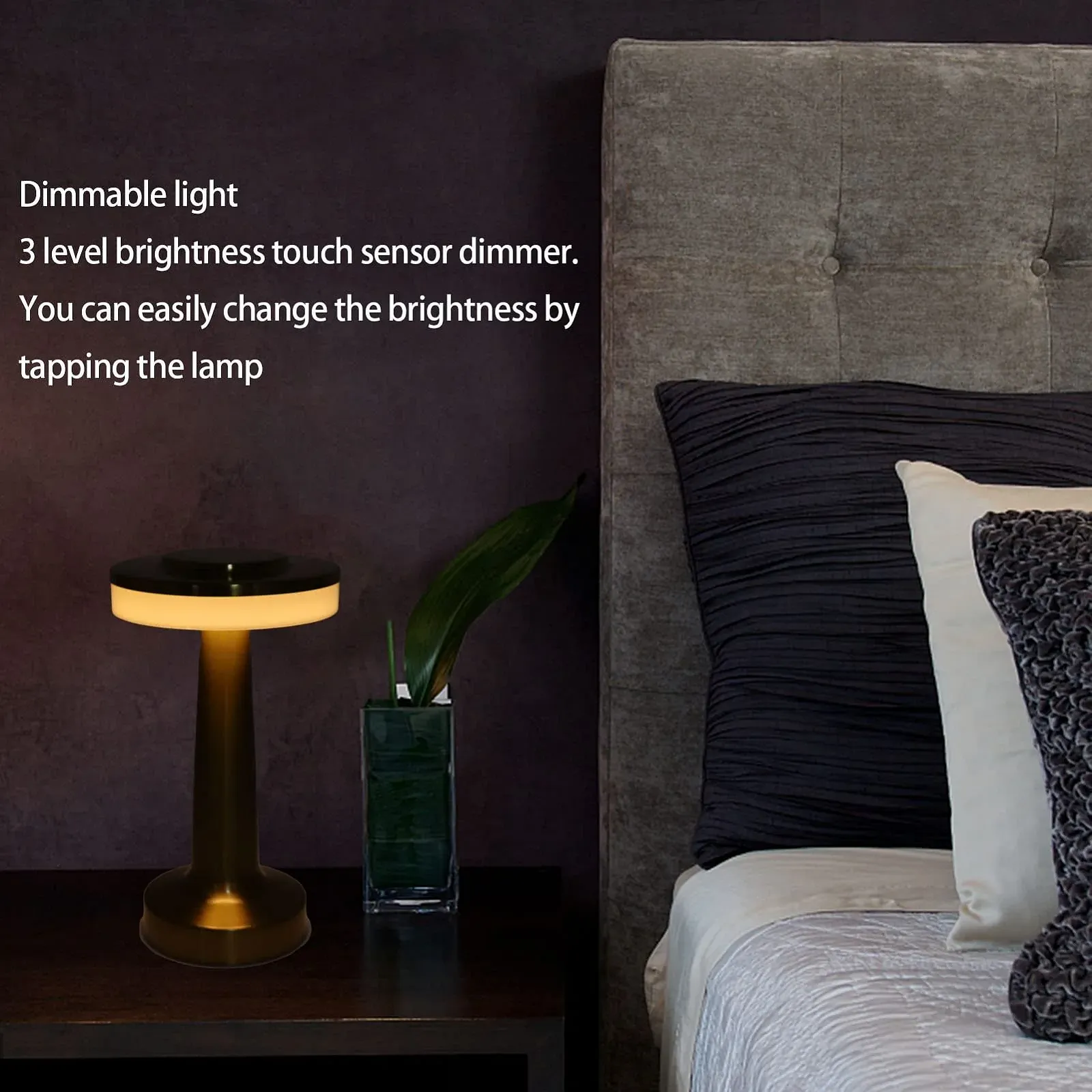 Настільна лампа Garosa Portable LED Touch Rechargeable 5V 1W USB 3-Color, фото №3