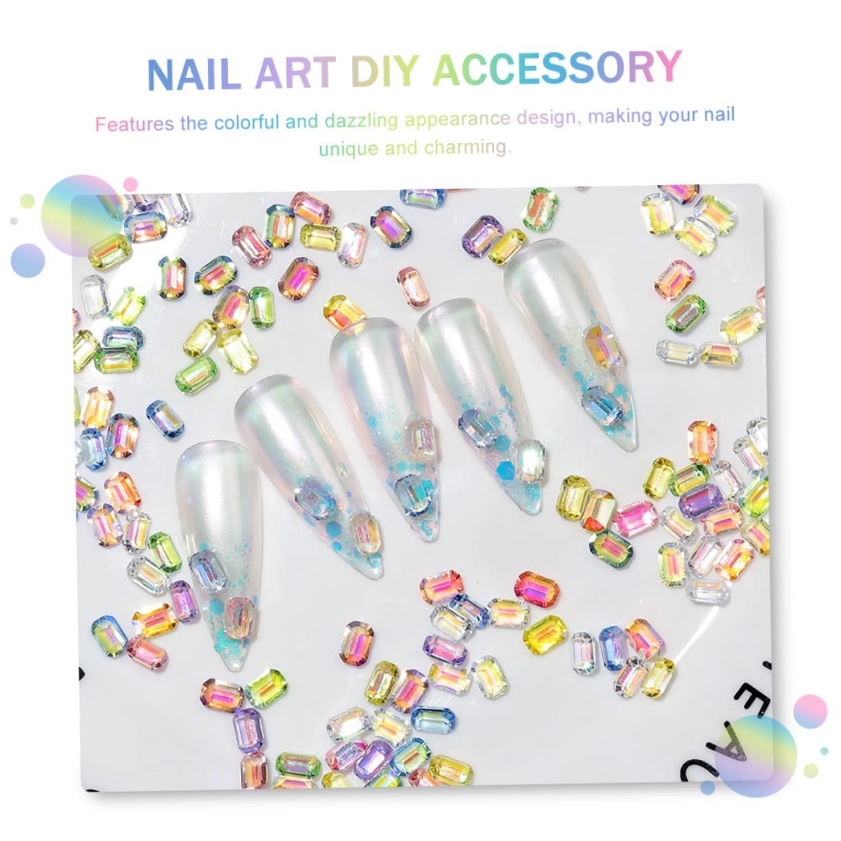 Аксессуары для ногтей FOMIYES 2 коробки Цветные стразы для ногтей Украшения для ногтей Аксессуары для ногтей Драгоценности для ногтей Стразы Хрустальный набор страз для ногтей, фото №3