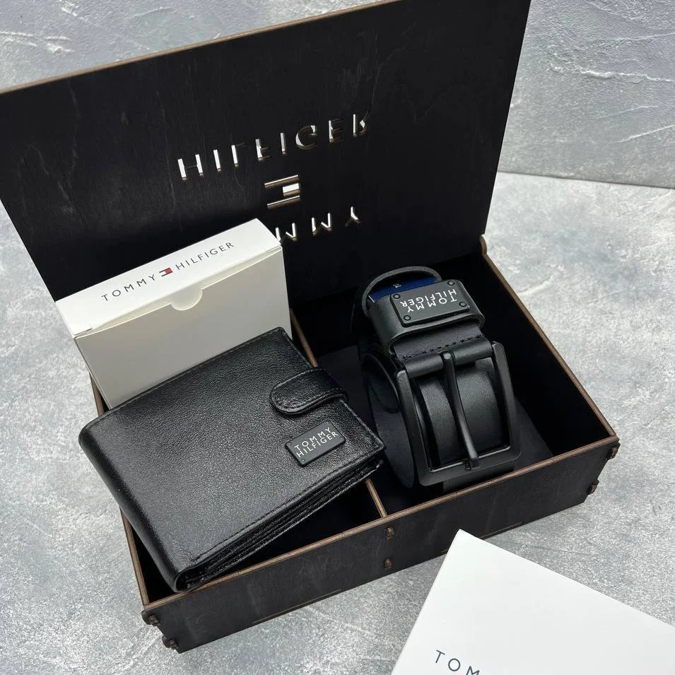 Подарунковий набір Ремінь + гаманець Tommy Hilfiger, фото №1
