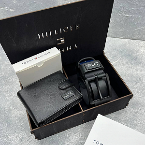 Подарунковий набір Ремінь + гаманець Tommy Hilfiger - Фото 1