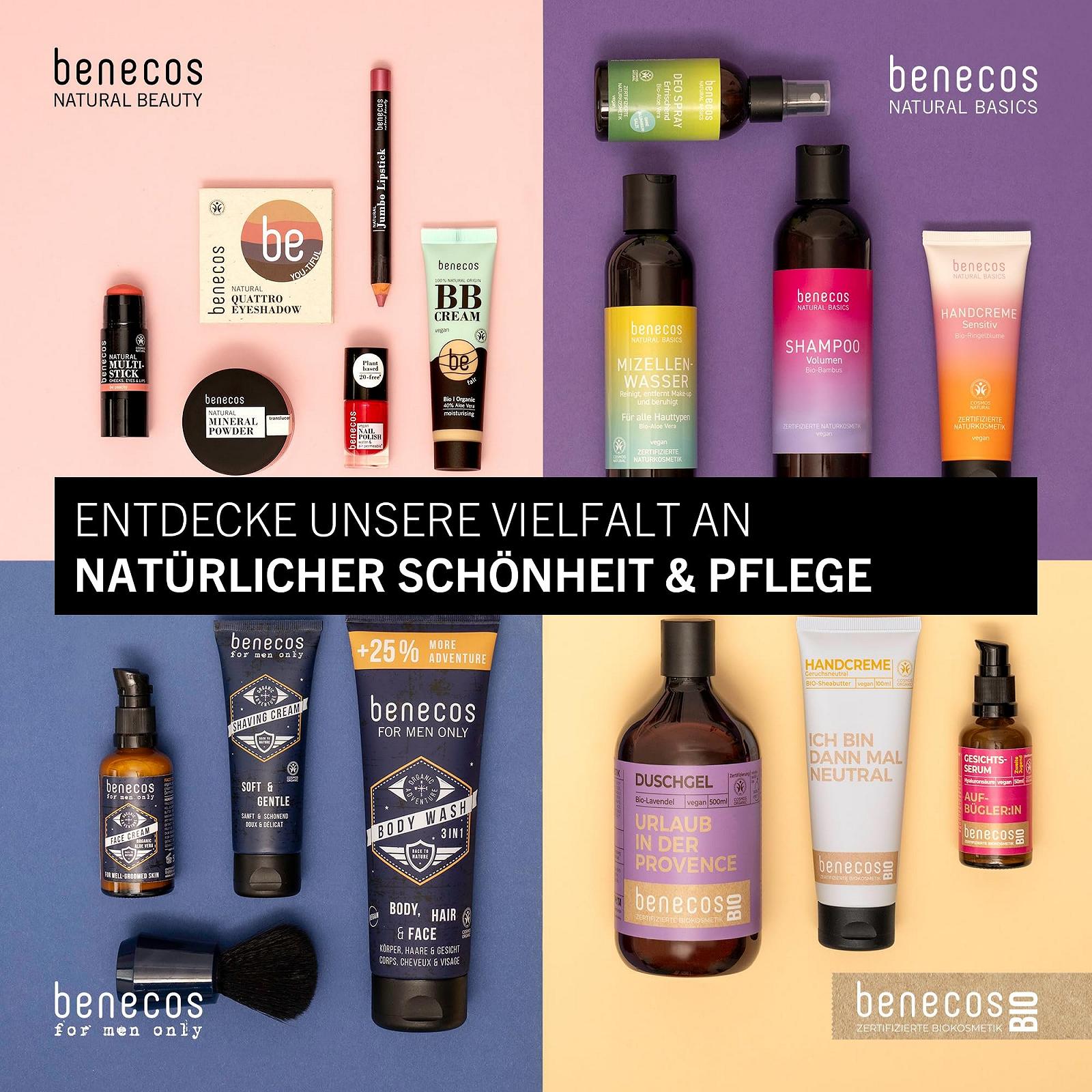 Органический гель для душа 2-в-1 benecos Organic Hemp Skin & Hair веганский из переработанного пластика, фото №7