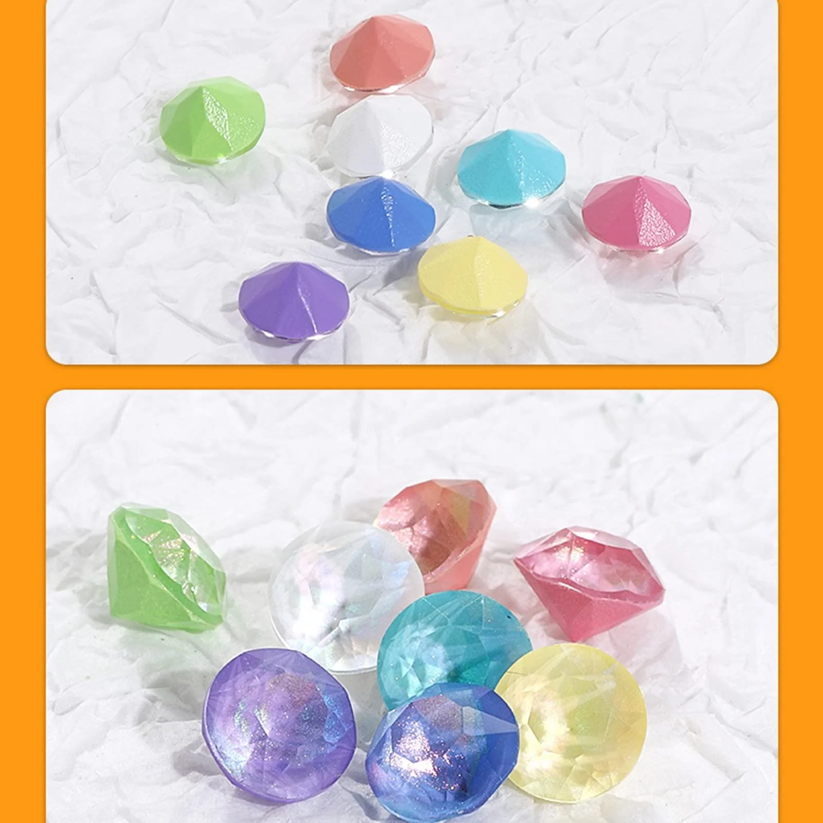 Стразы для ногтей Стекло 3D Блестки 84шт. Случайный цвет, фото №5