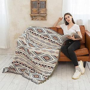 Одеяло Богемный стиль Czyminrout Геометрический узор 130 x 180 см synthetic.ua - Фото 1