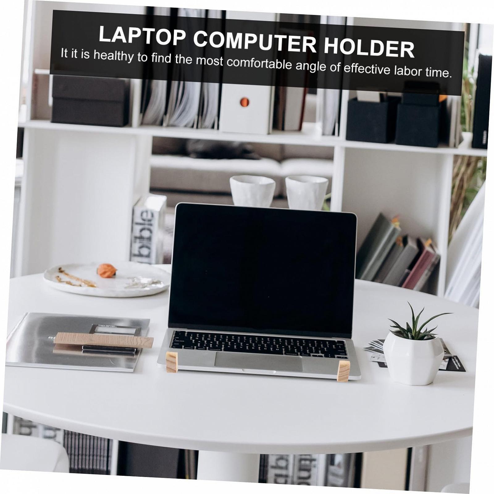 Дерев'яна Підставка для Ноутбука, Ергономічна для Столу, Міцна для Комп'ютера з Міцного Дерева, Вентильована для Охолодження, фото №4