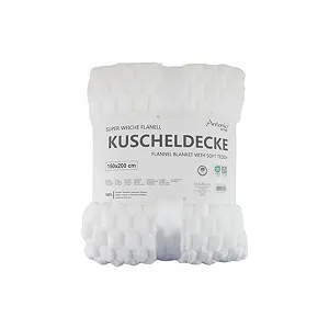 Покривало Flannel Blanket Waffle Look Super Soft with Soft Teddy 150 x 200 см Білий - Фото 1