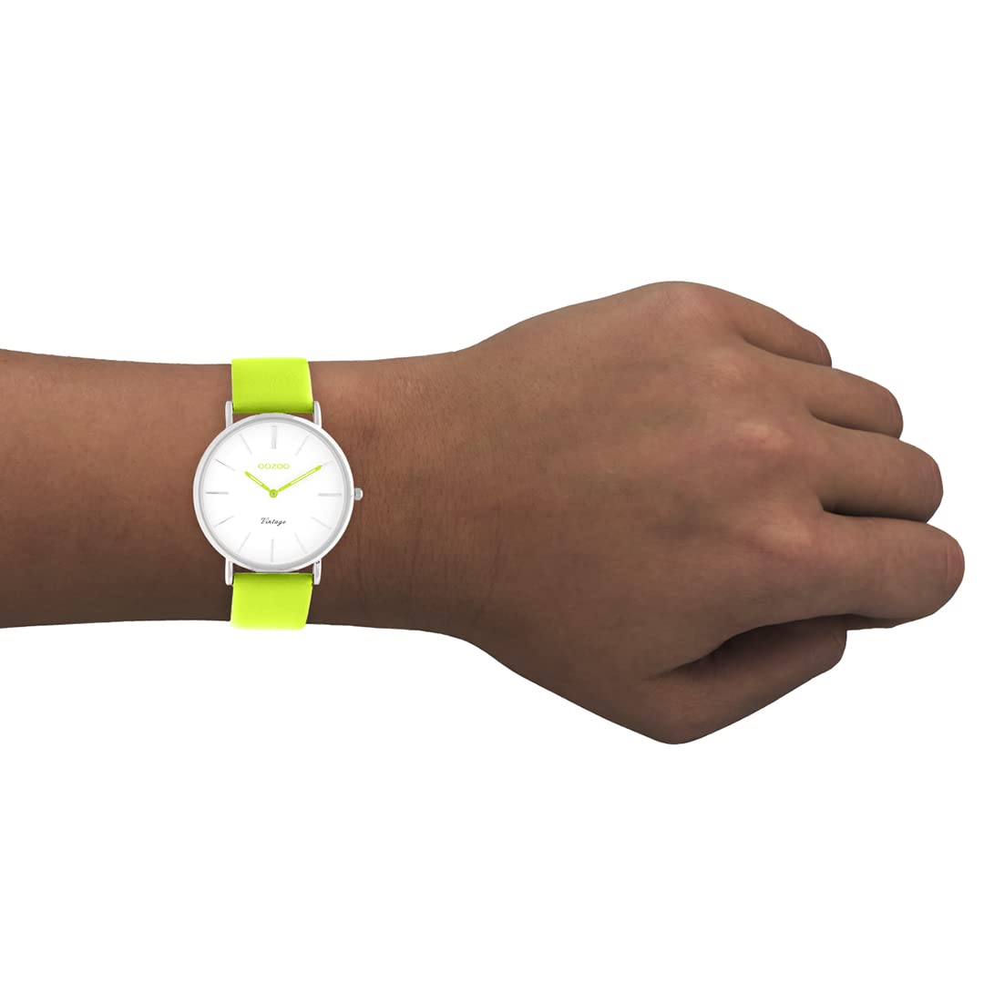 Мужские часы Oozoo Vintage с 20-мм кожаным ремешком аналоговые круглые, фото №3