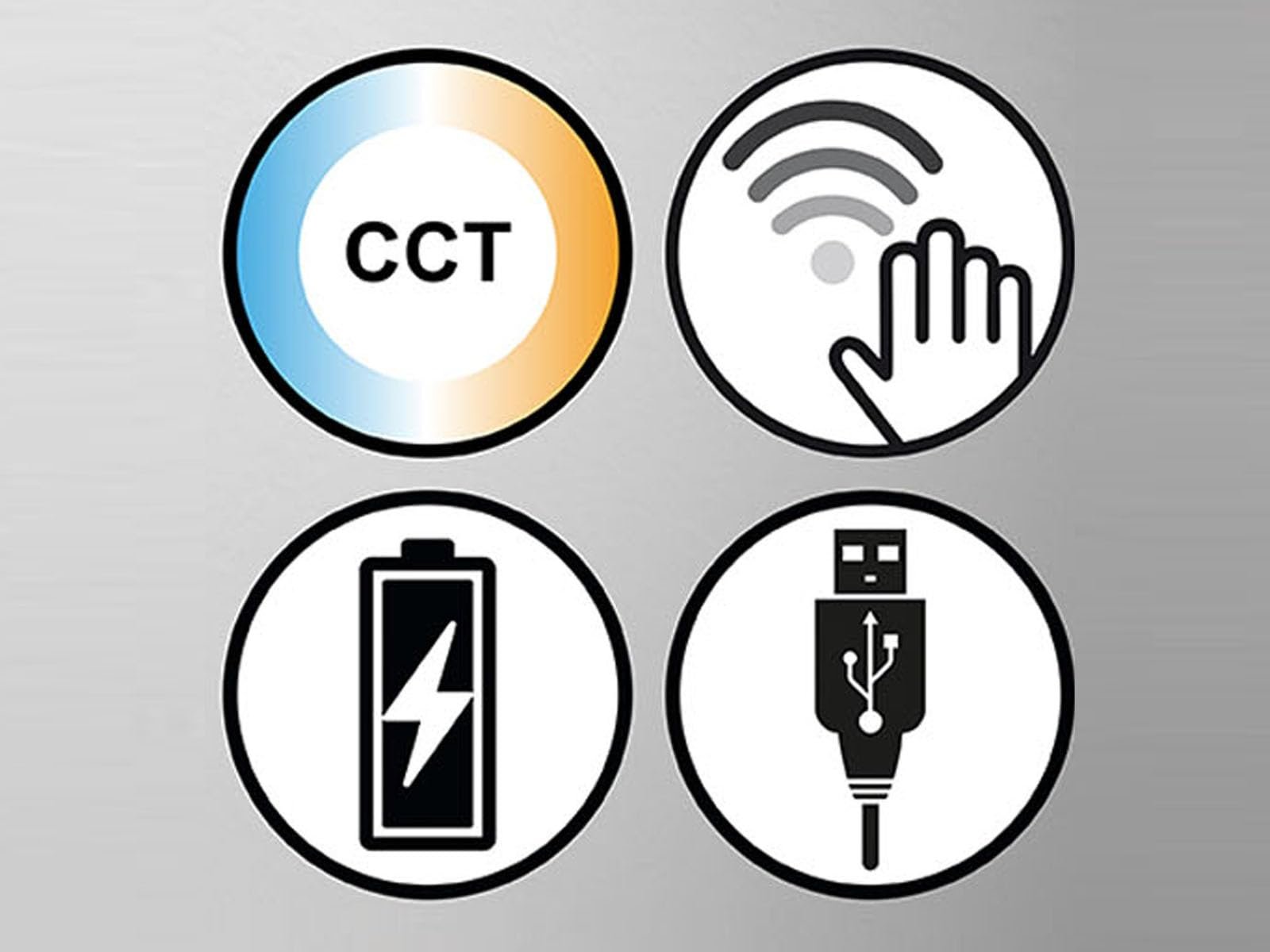 Настільна лампа RIVA Бездротова з сенсорним диммером Висота 34,5 см Чорна / Опалове скло, фото №5