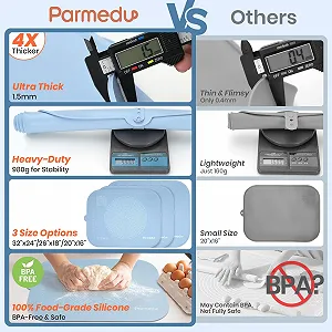 Килимок для тіста Parmedu Extra Large Thickened 80 x 60 см Антипригарний з ремінцем та ножем для тіста Термостійкий Нековзкий synthetic.ua - Фото 1