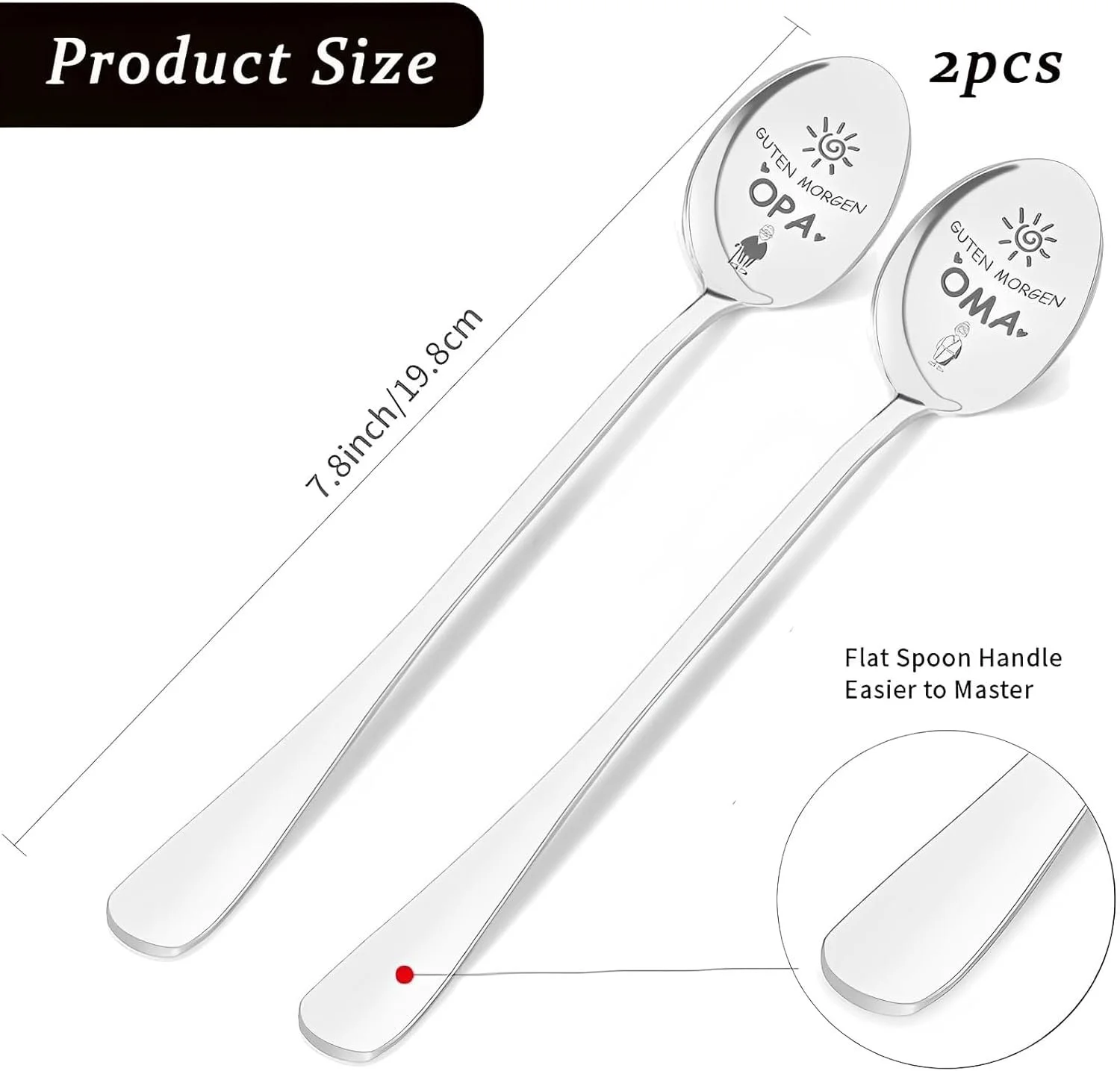 Ложка для кави  19 см, Паковання з 2 шт., фото №2