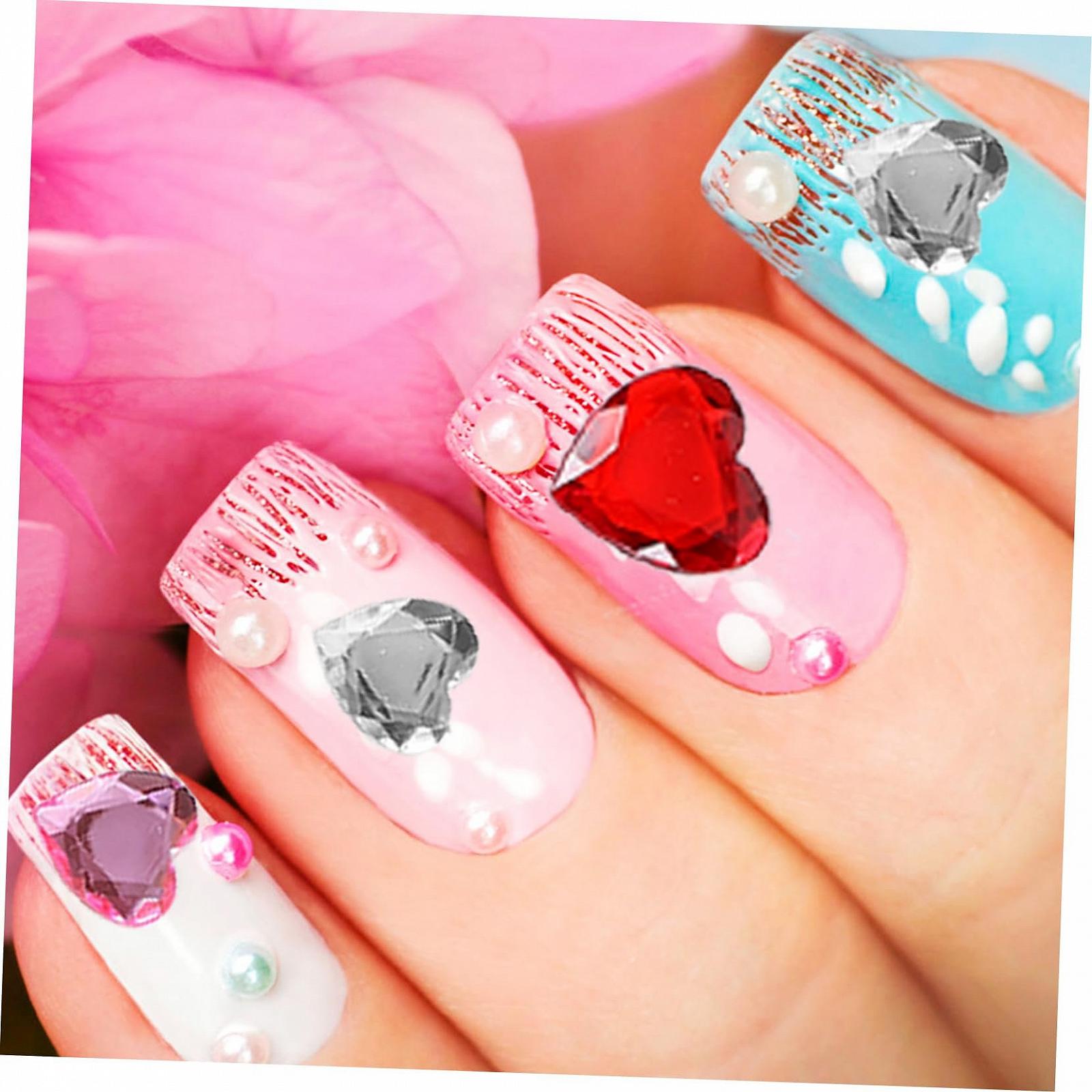 Стрази Прикраса для нігтів Серце Самоклеючі 12 аркушів, фото №9