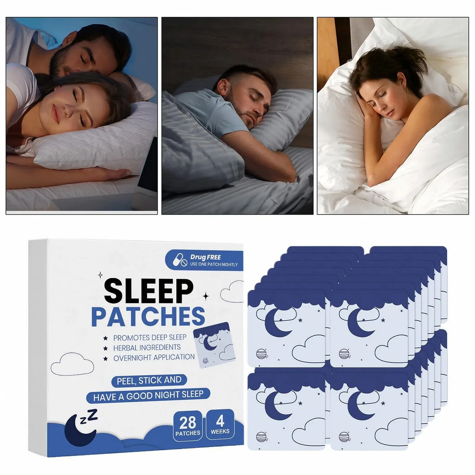 Пластир для сну для зняття стресу, портативний для тих, хто багато подорожує, чоловіків, жінок і дорослих, для нічного відпочинку перед сном, фото №4