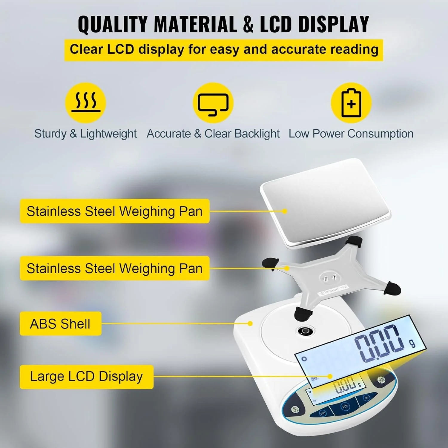 Лабораторні ваги VEVOR HZ-B50002 Білий, фото №6