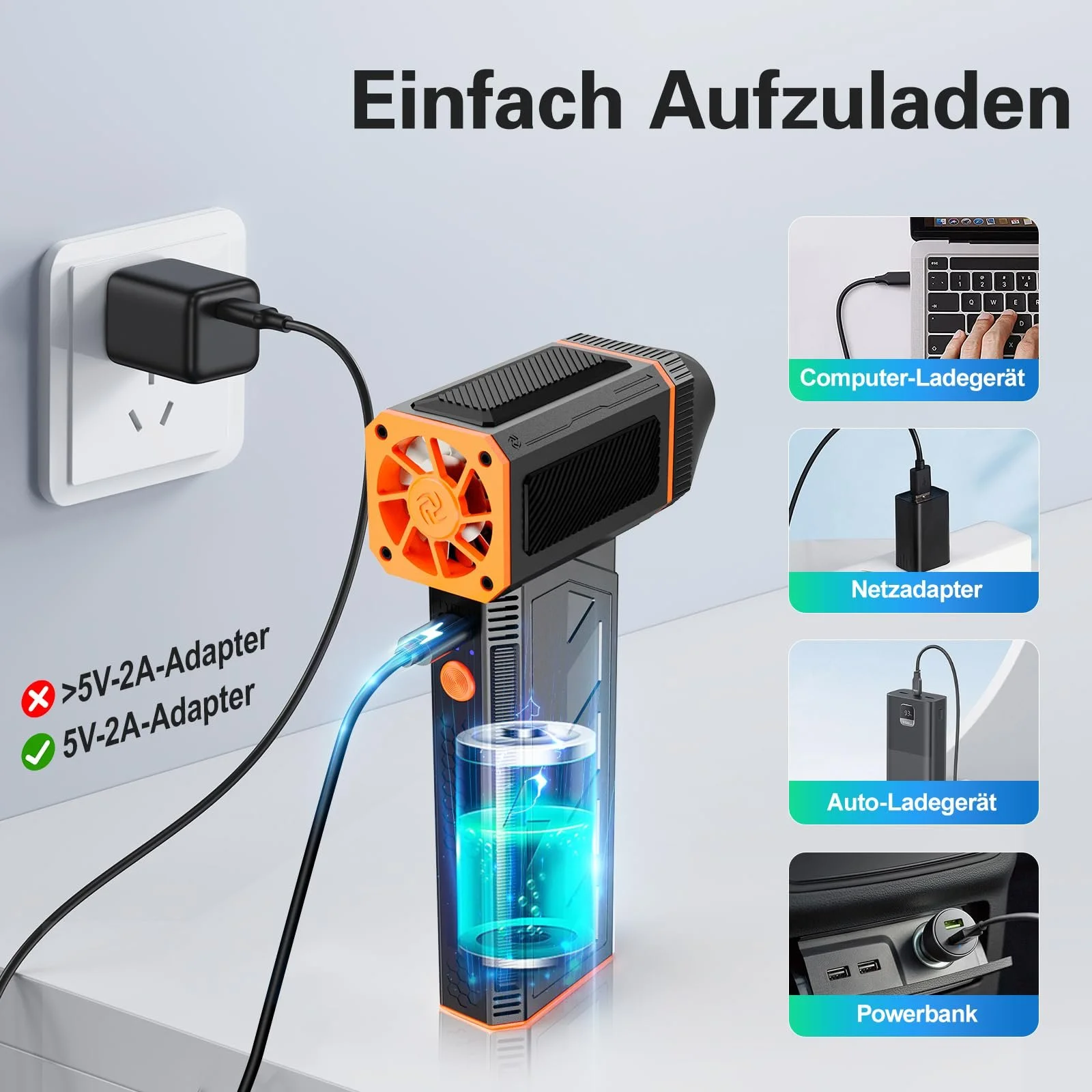 Електрична повітродувка 130,000 RPM 3 швидкості, фото №6 Електрична повітродувка 130,000 RPM 3 швидкості, фото №6