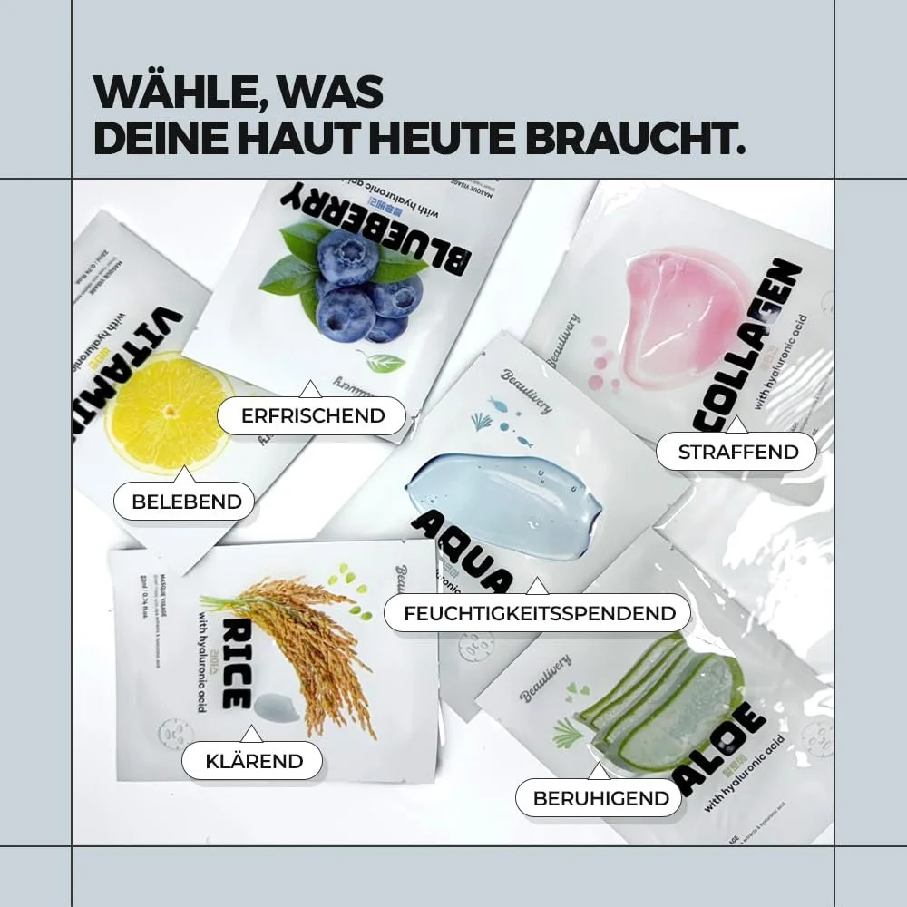 Тканинна маска для обличчя Beaulivery Rice з гіалуроновою кислотою, набір з 10 шт, фото №5