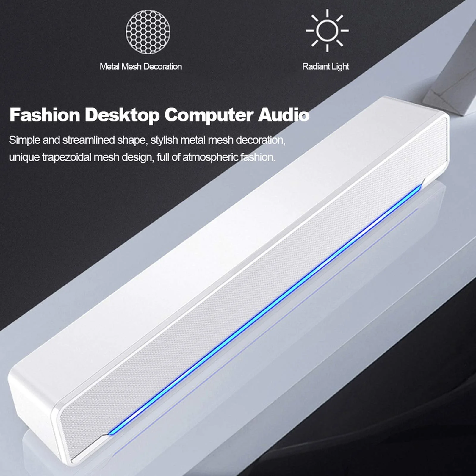 Soundbar Mini Стерео Сабвуфер Бас Окружающий Звук Колонка Проводной Плеер USB/3.5mm Audio Input для ПК Ноутбук Смартфон Планшет MP3 MP4, фото №10