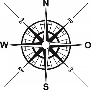Наклейка на стіну GRAZDesign Compass 30 x 30 см Чорна (070) synthetic.ua - Фото 1
