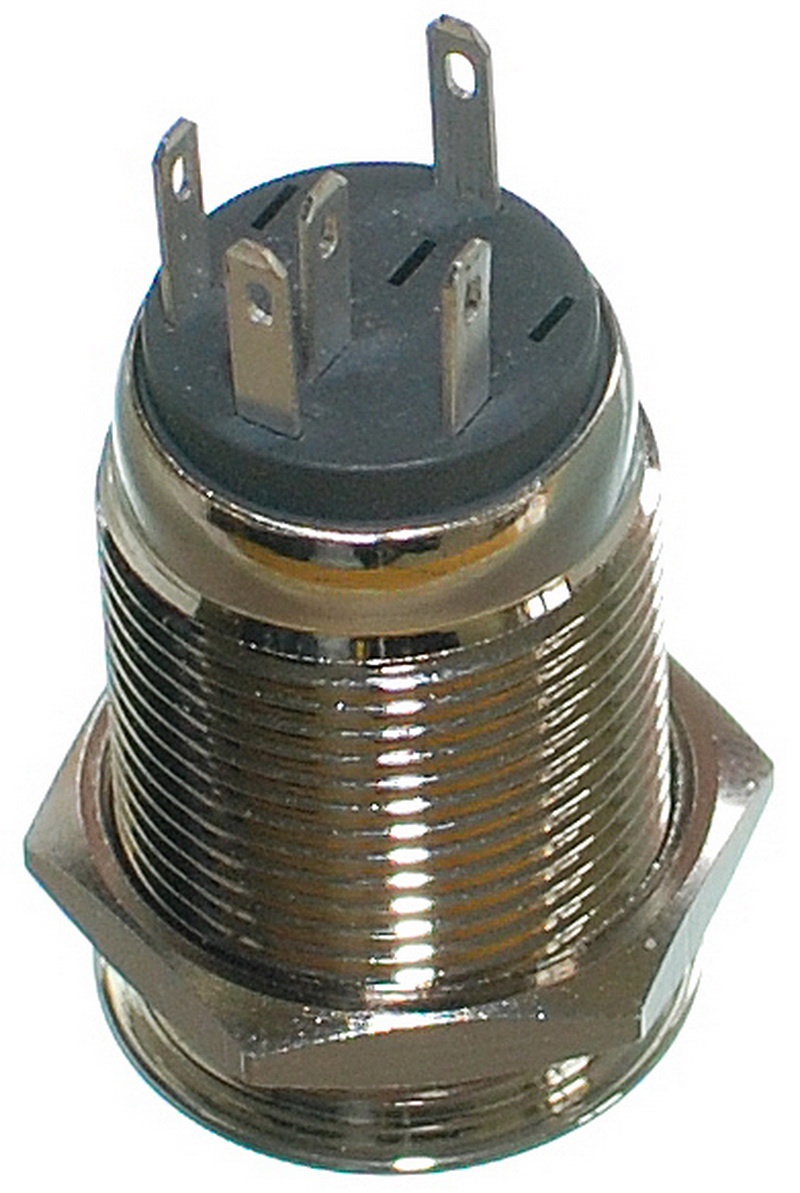 Кнопка антивандальна VJ Parts d18mm стрижка 16mm h27mm 5 контактів індикація, фото №2