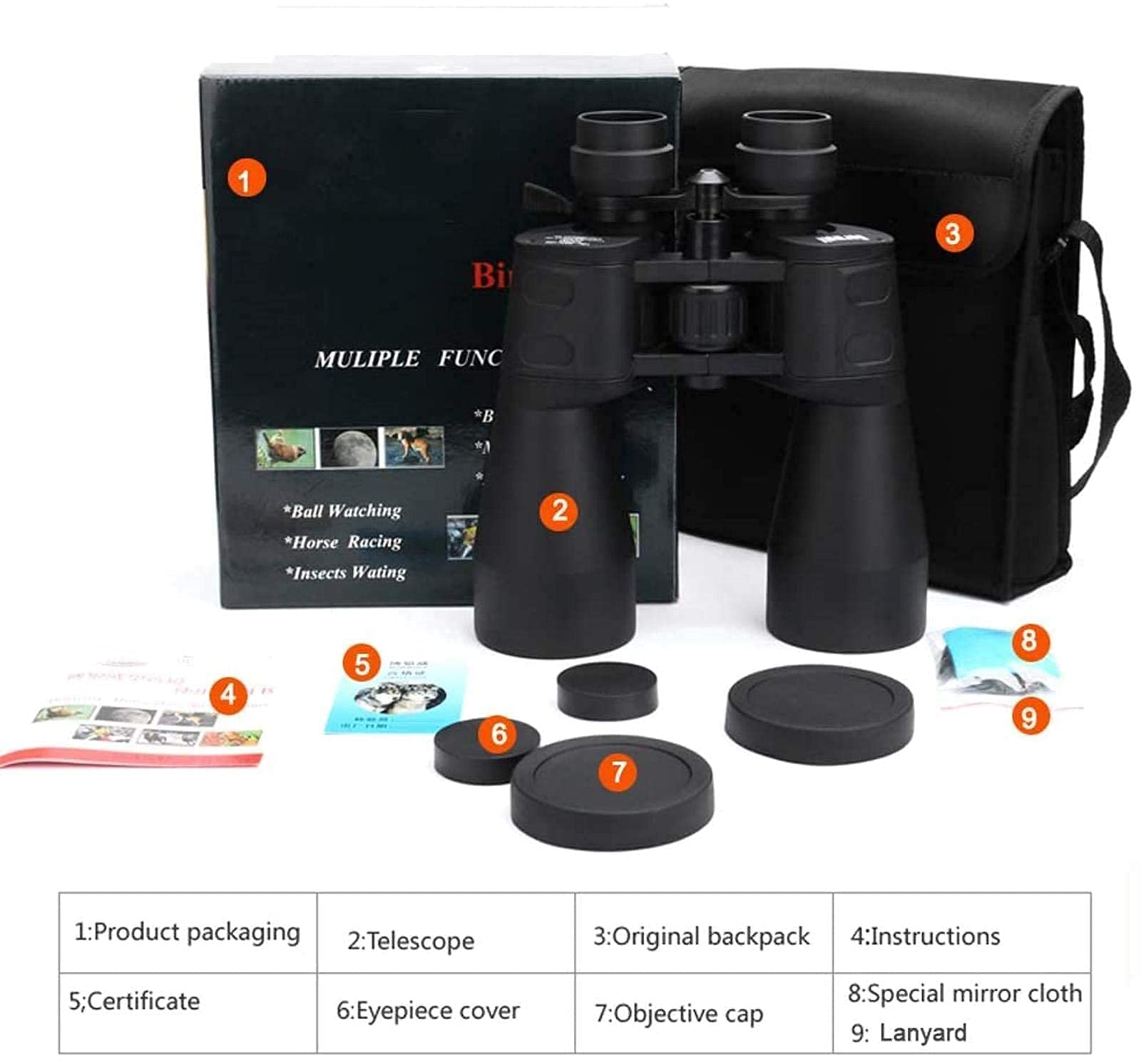 Бинокль ATAAY 380X100 Langstrecken-Zoom 10-60 крат HD Professional Zoom, фото №5