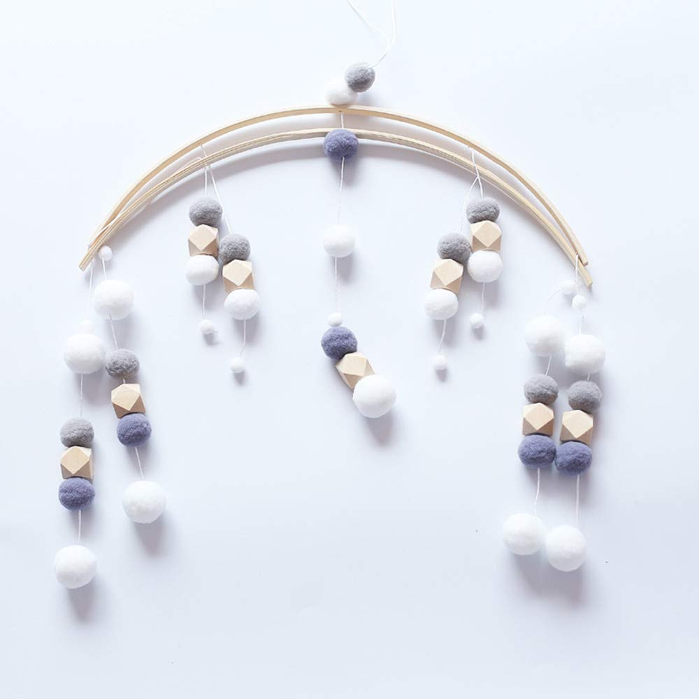 Детская игрушка Moonvvin Rattles Mobile Wooden Beads Wind Chimes Bell для детских кроваток подвеска палатка декор фотография подарок серый, фото №2