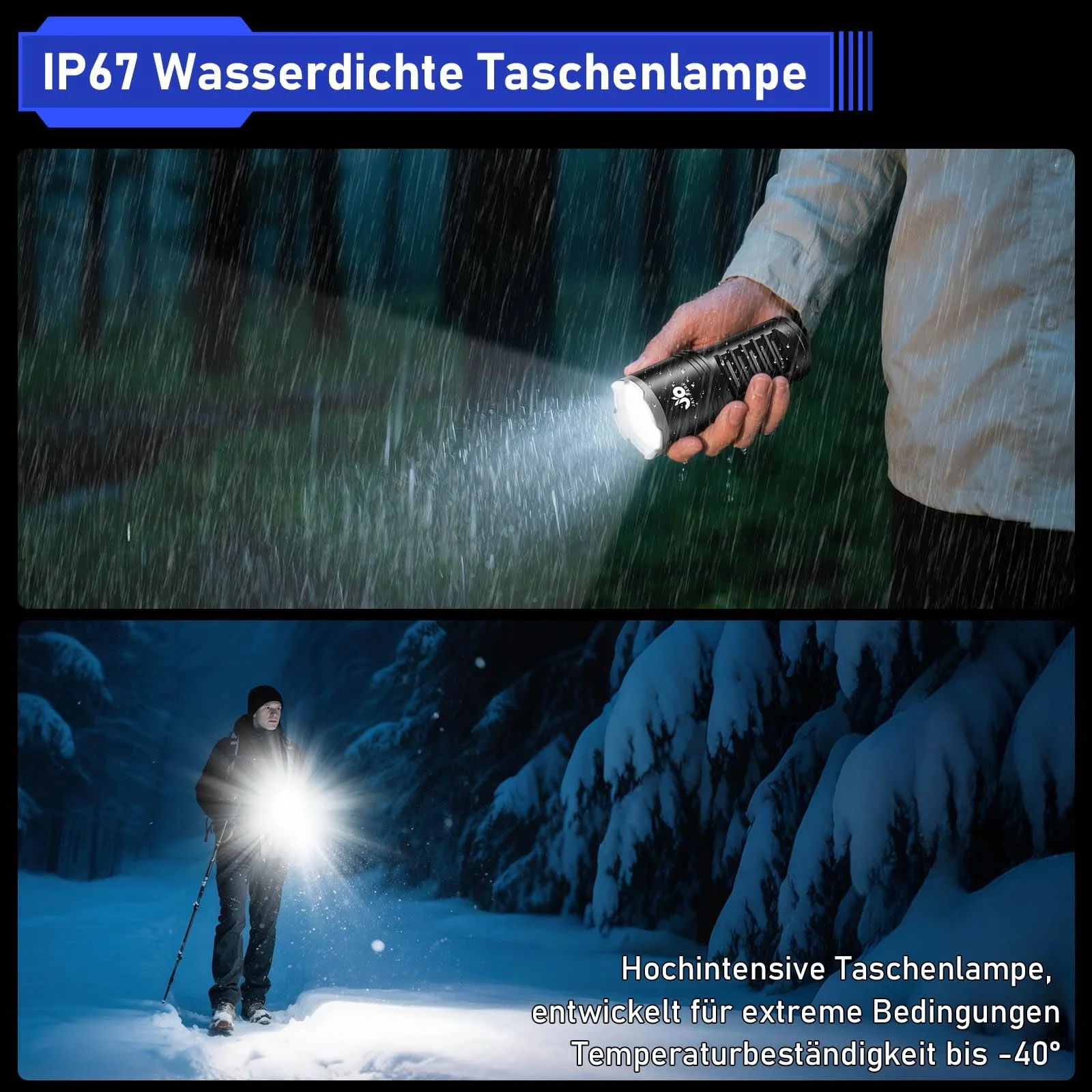 Ліхтар JAY-PARK LED Перезаряджуваний 500 000 Люмен з Акумулятором 10800 мАг та РК-індикатором Рівня Заряду Акумулятораого Туризму, фото №7
