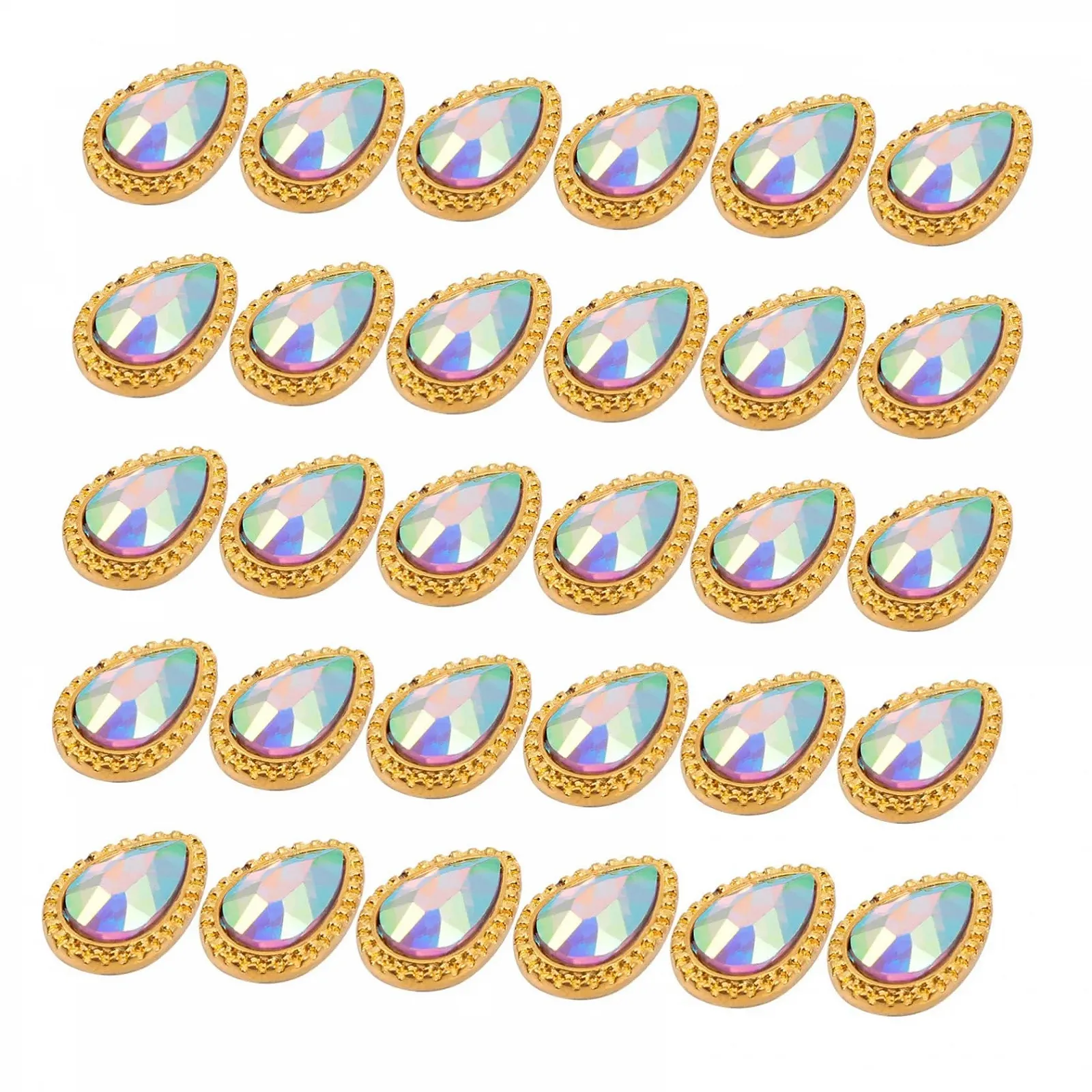 Прикраси для нігтів Крапля Кристали та Стрази Золотий Сплав, фото №1