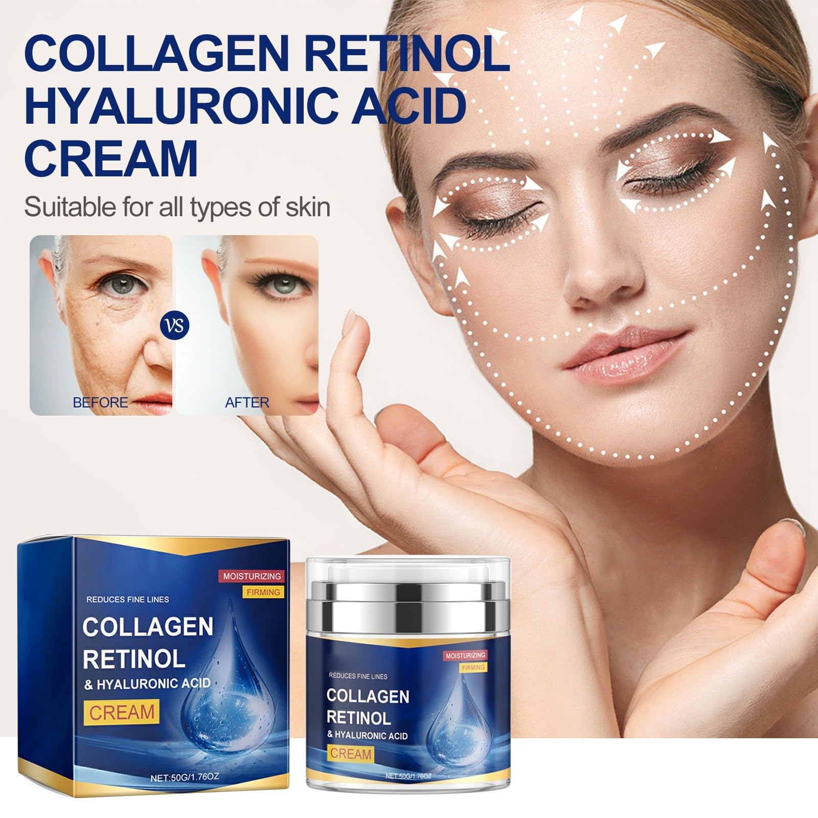 BB Крем Collagen Power & Wrinkle Smoothing AQm498 Зволожуючий для обличчя Підтягуючий Синій, фото №2