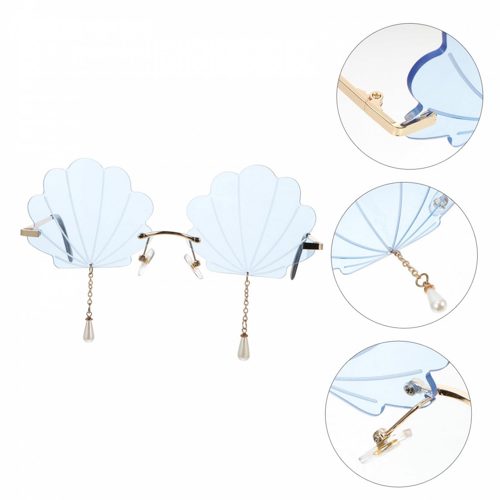 Сонцезахисні окуляри з мушлями (3 шт. в упаковці) PACKOVE, блакитні, фото №9