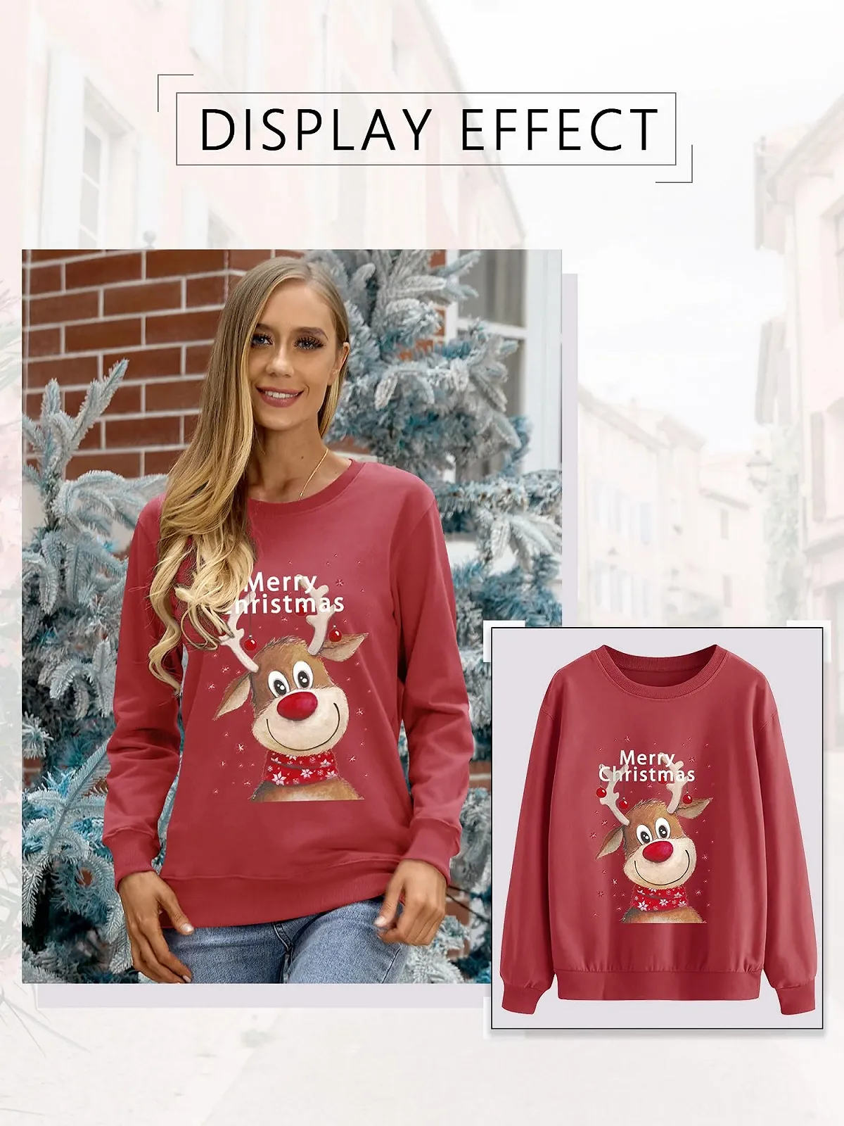 Різдвяний джемпер Dresswel Жіночий різдвяний світшот Merry Christmas, фото №4