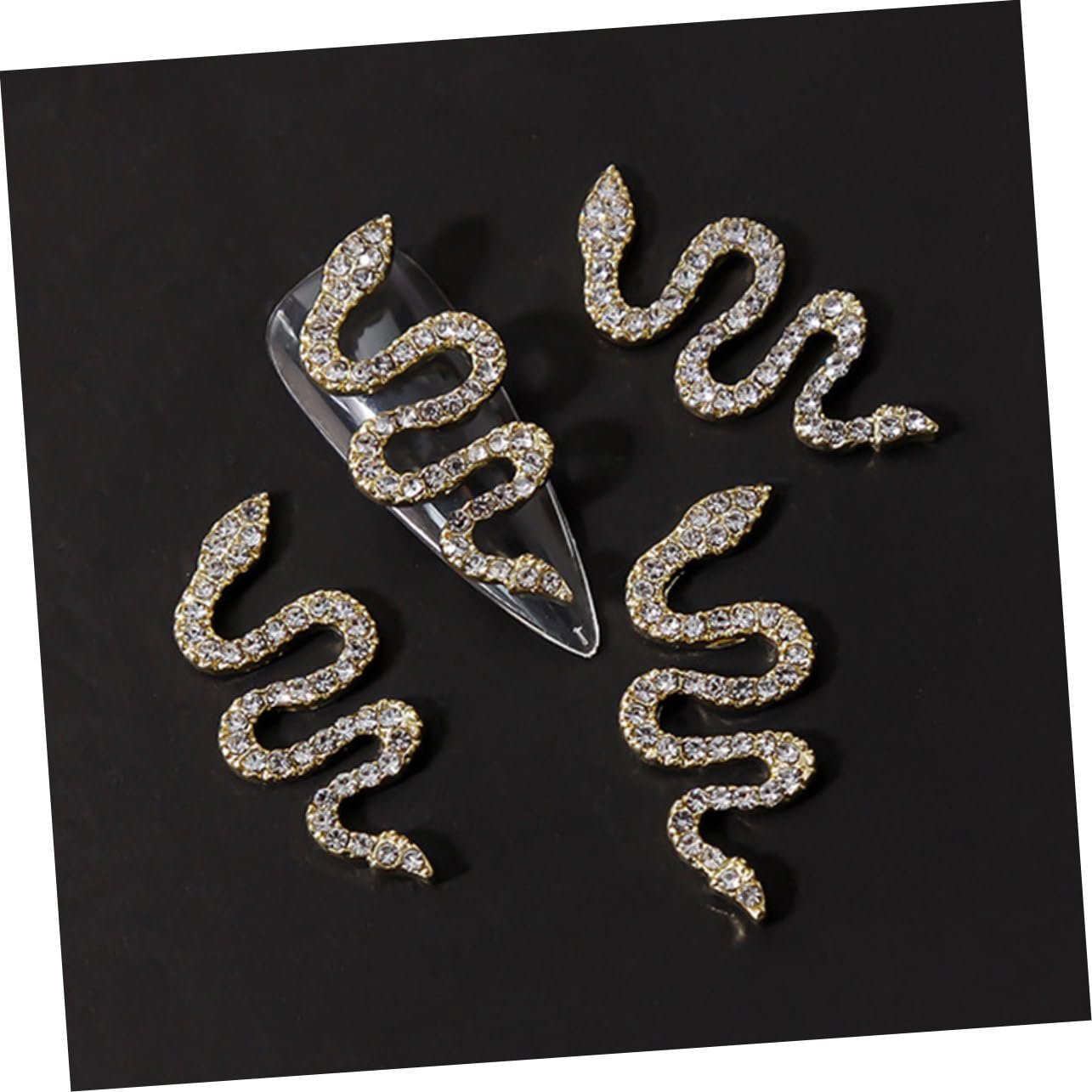 Украшение для ногтей Тип Mikinona Змея 4шт. Стразы для ногтей Декор для маникюра Ювелирные изделия, фото №4