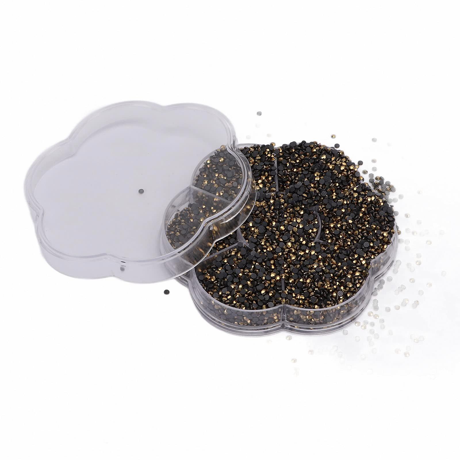 Стразы для ногтей Плоские Разноцветные для дизайна ногтей и украшений, сумок, поделок (Mined Gold), 14400 шт, фото №9