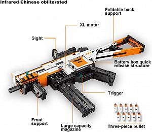 Блоки для сборки Havefun Technic MPA5A Machine Gun Стрелковая функция 1160 элементов synthetic.ua - Фото 1