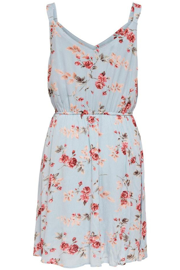 Сукня ONLKARMEN S/L SHORT DRESS AOP WVN NOOS 15157655 Cashmere Blue-ROSE FLOWERS ONLY Блакитний M, фото №3