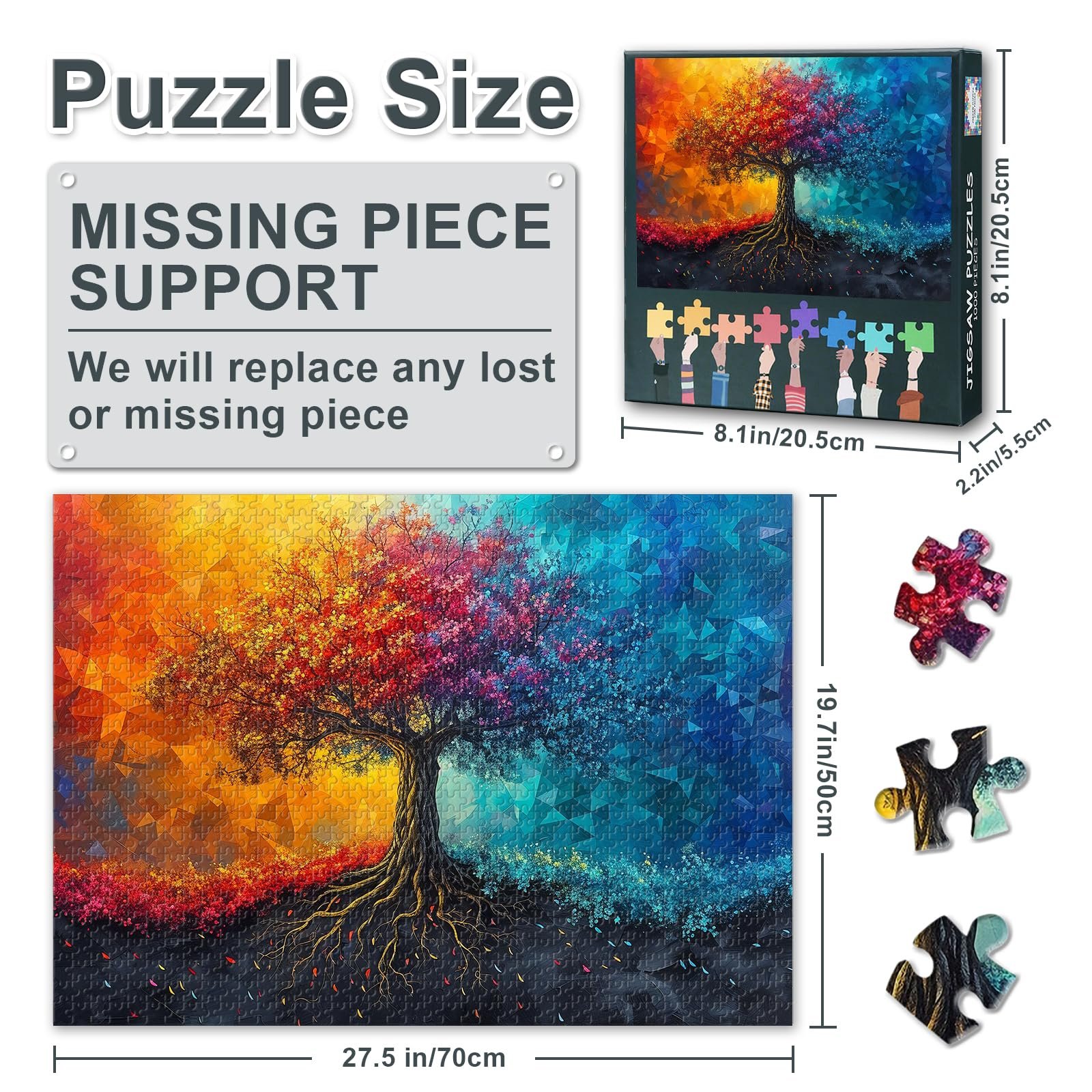 Пазл Colourful Tree 1000 деталей 50 x 70 см для дорослих, фото №3